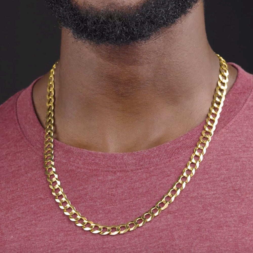 14K GOLD CUBAN SOLID CHAIN