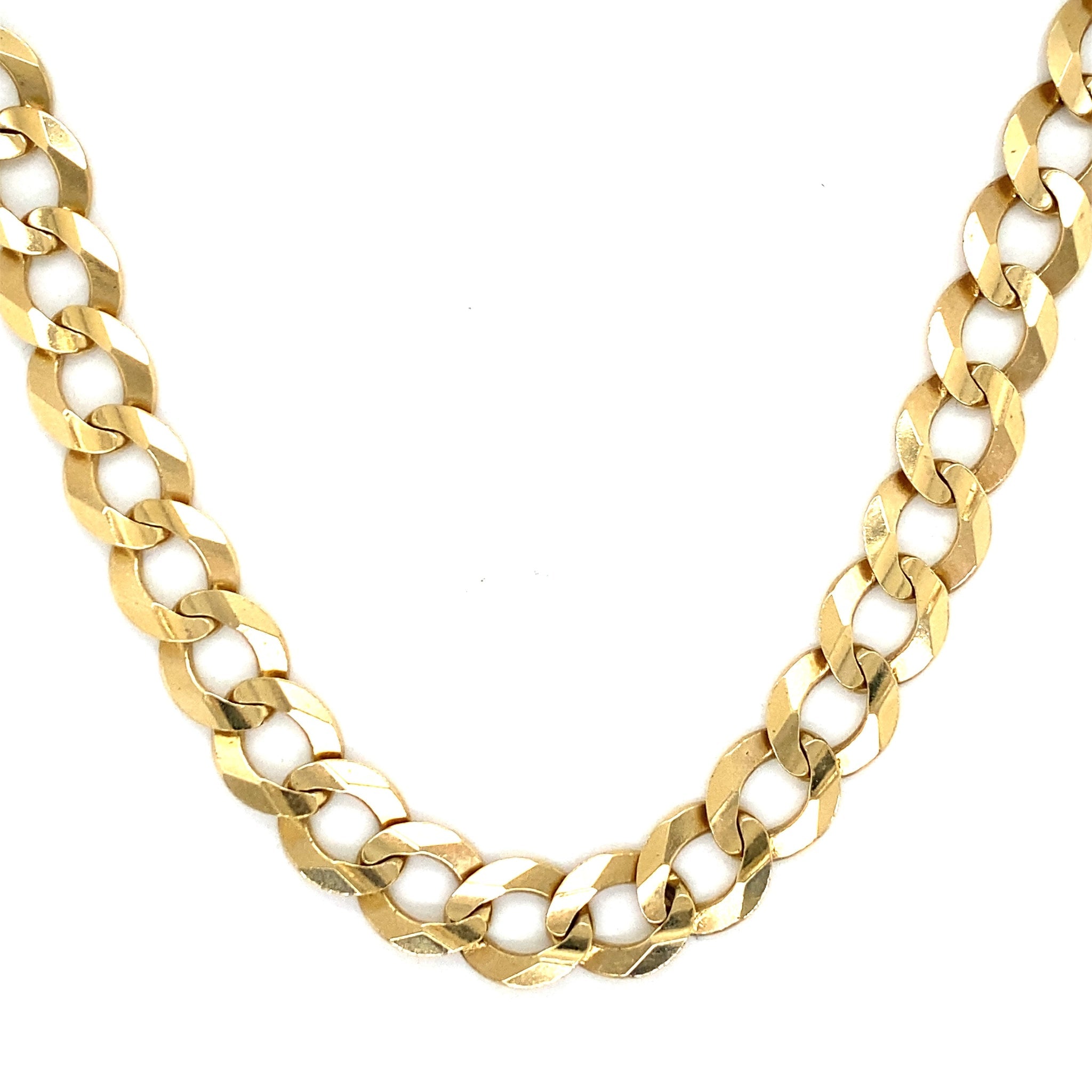 14K GOLD CUBAN SOLID CHAIN