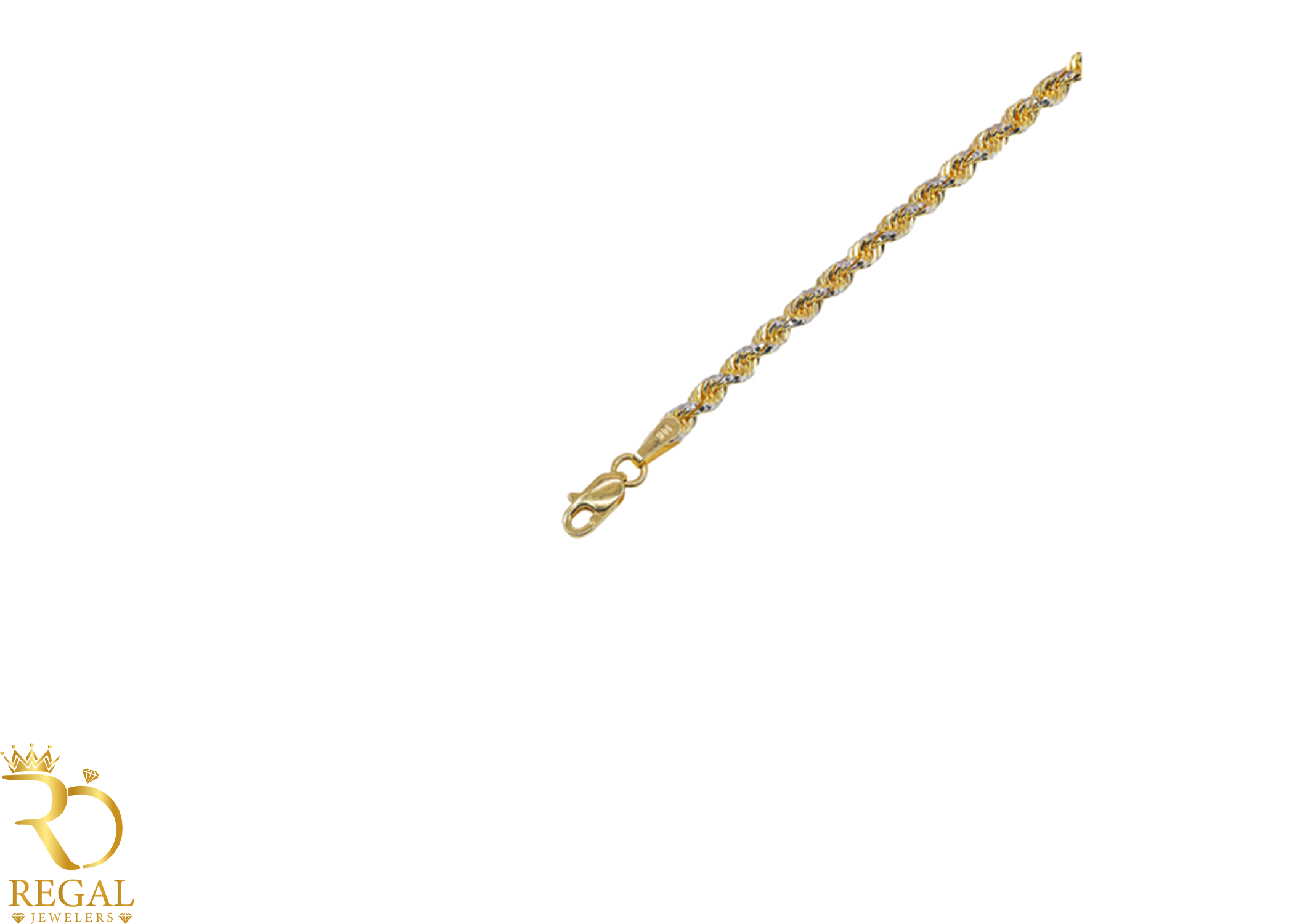 2 Tone Rope Chain 10k Gold Solid Chain