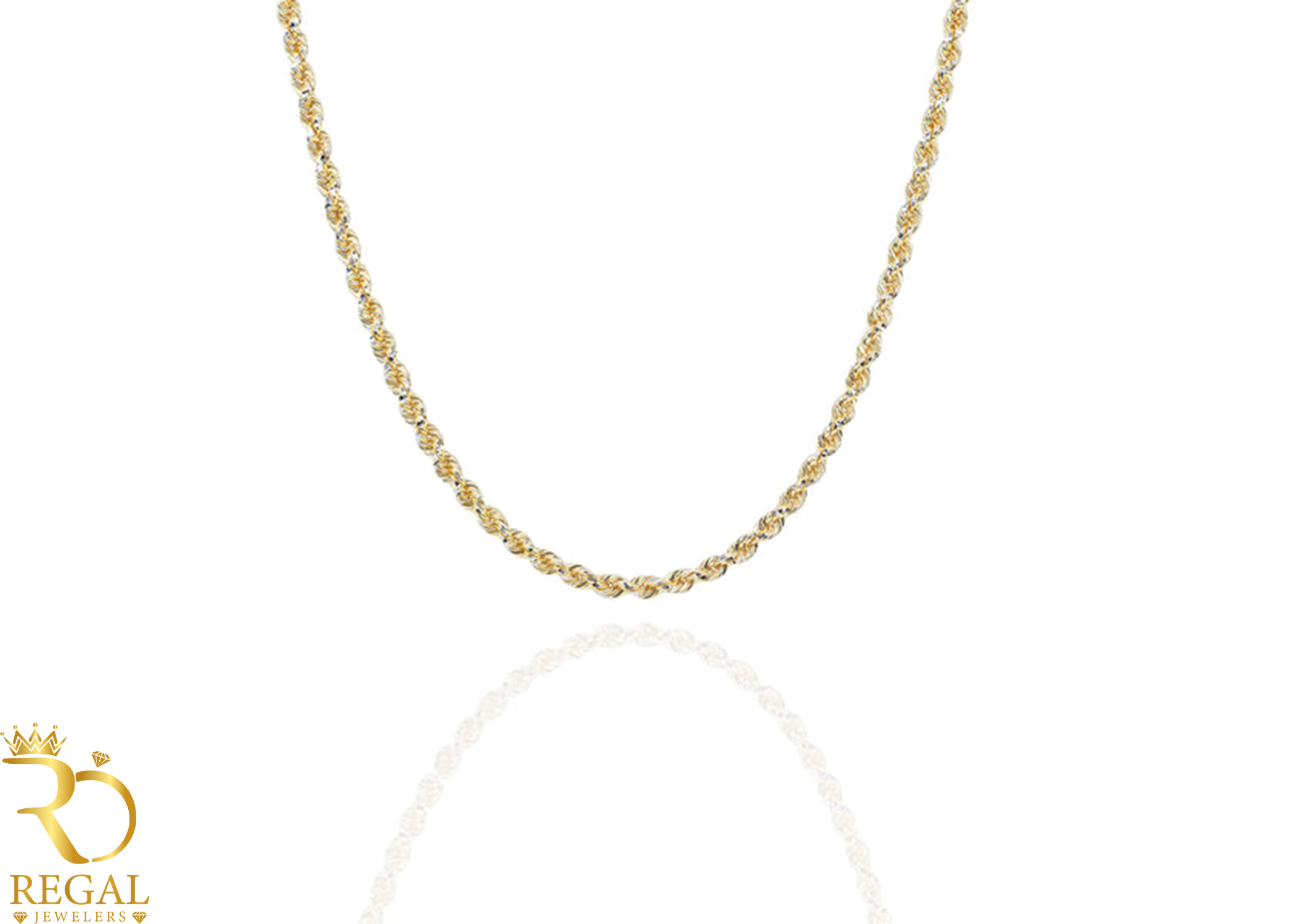 2 Tone Rope Chain 10k Gold Solid Chain