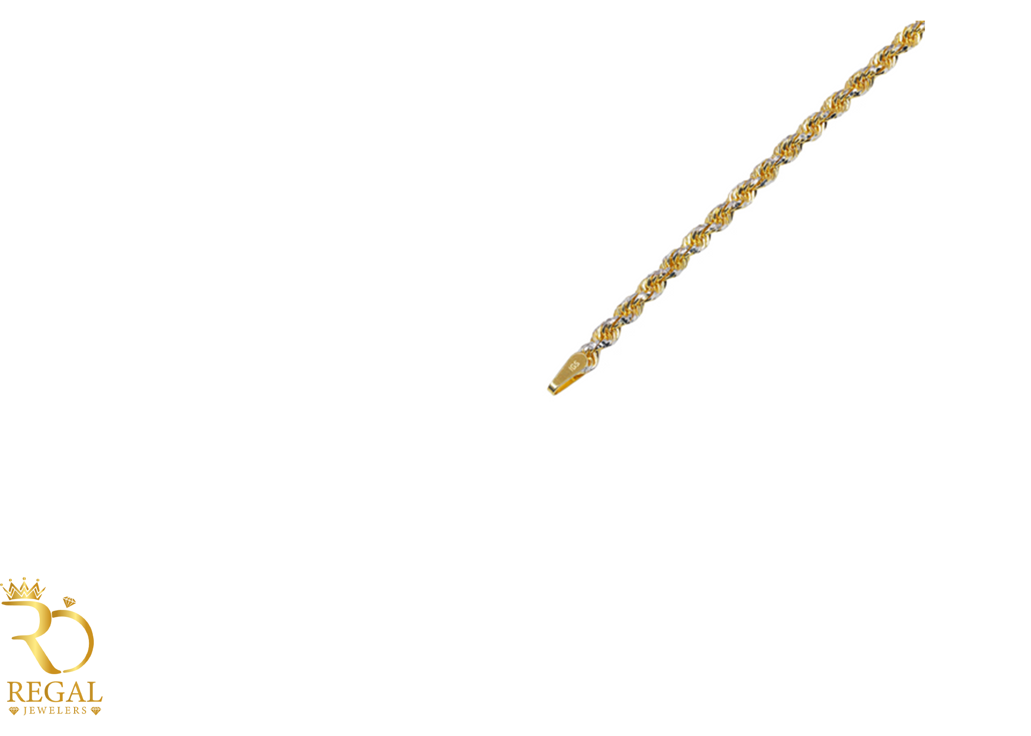 2 Tone Rope Chain 10k Gold Solid Chain