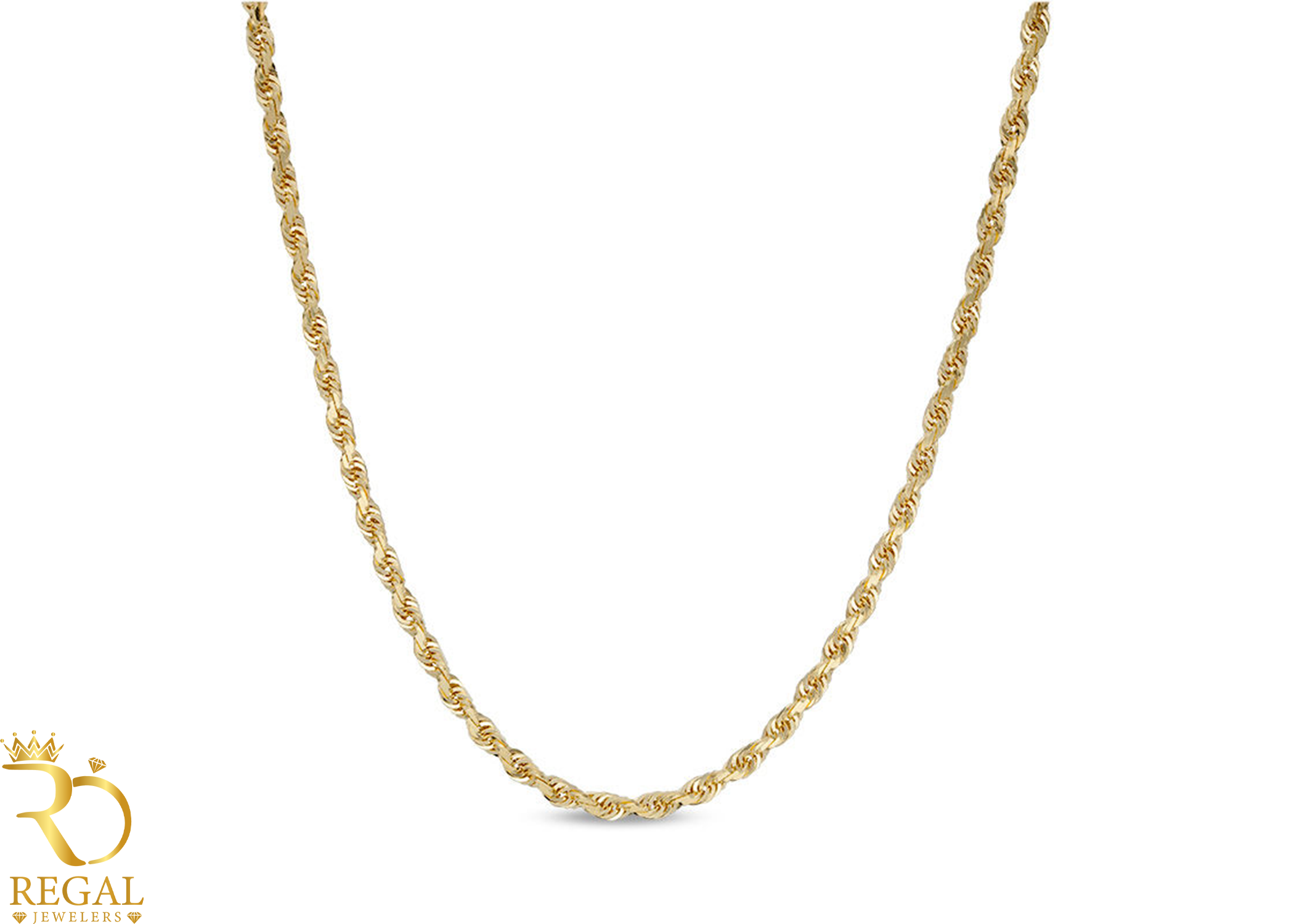 Diamond Cut Gold Rope Chain Hollow