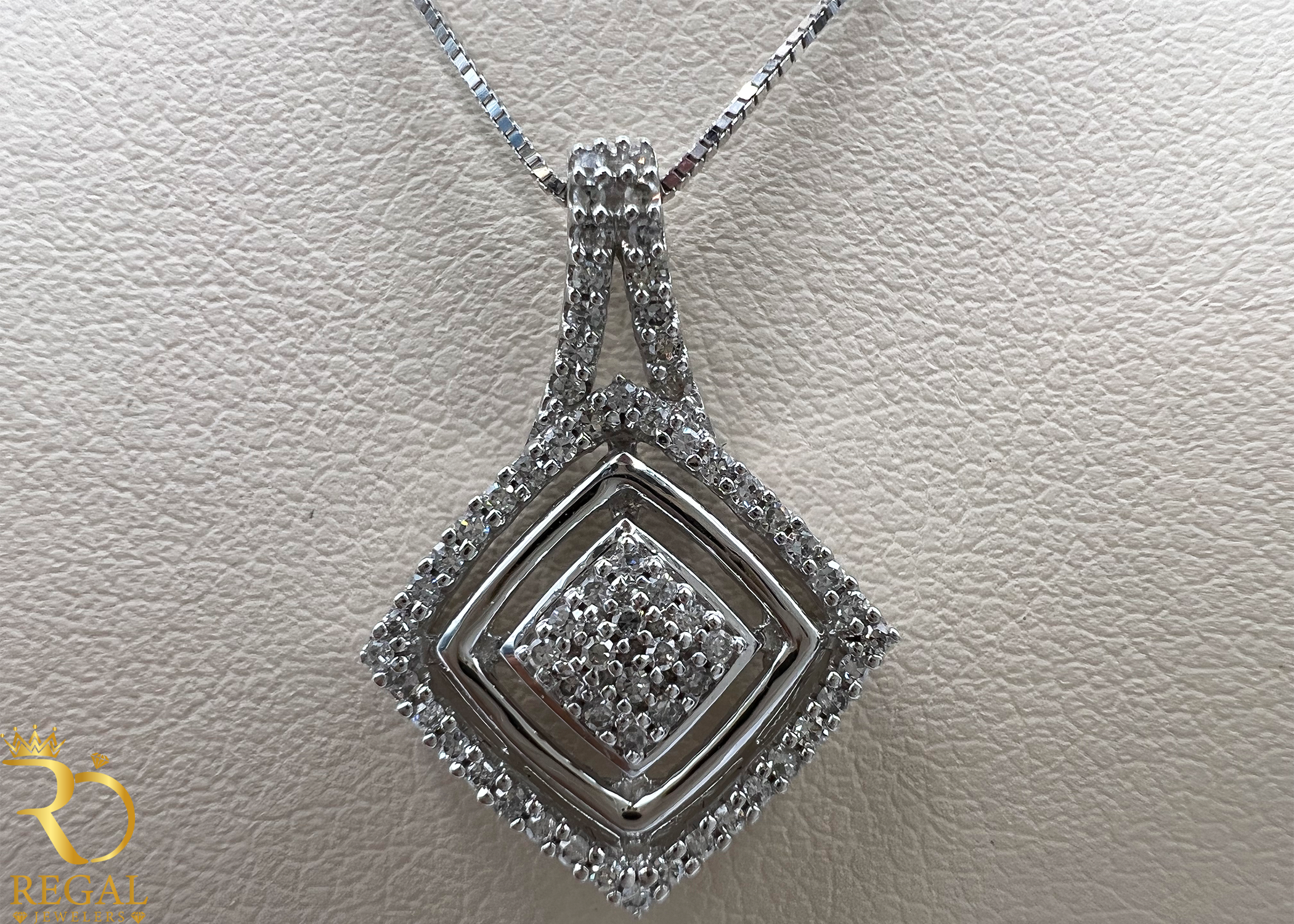 Female Pendant Necklace with Diamonds