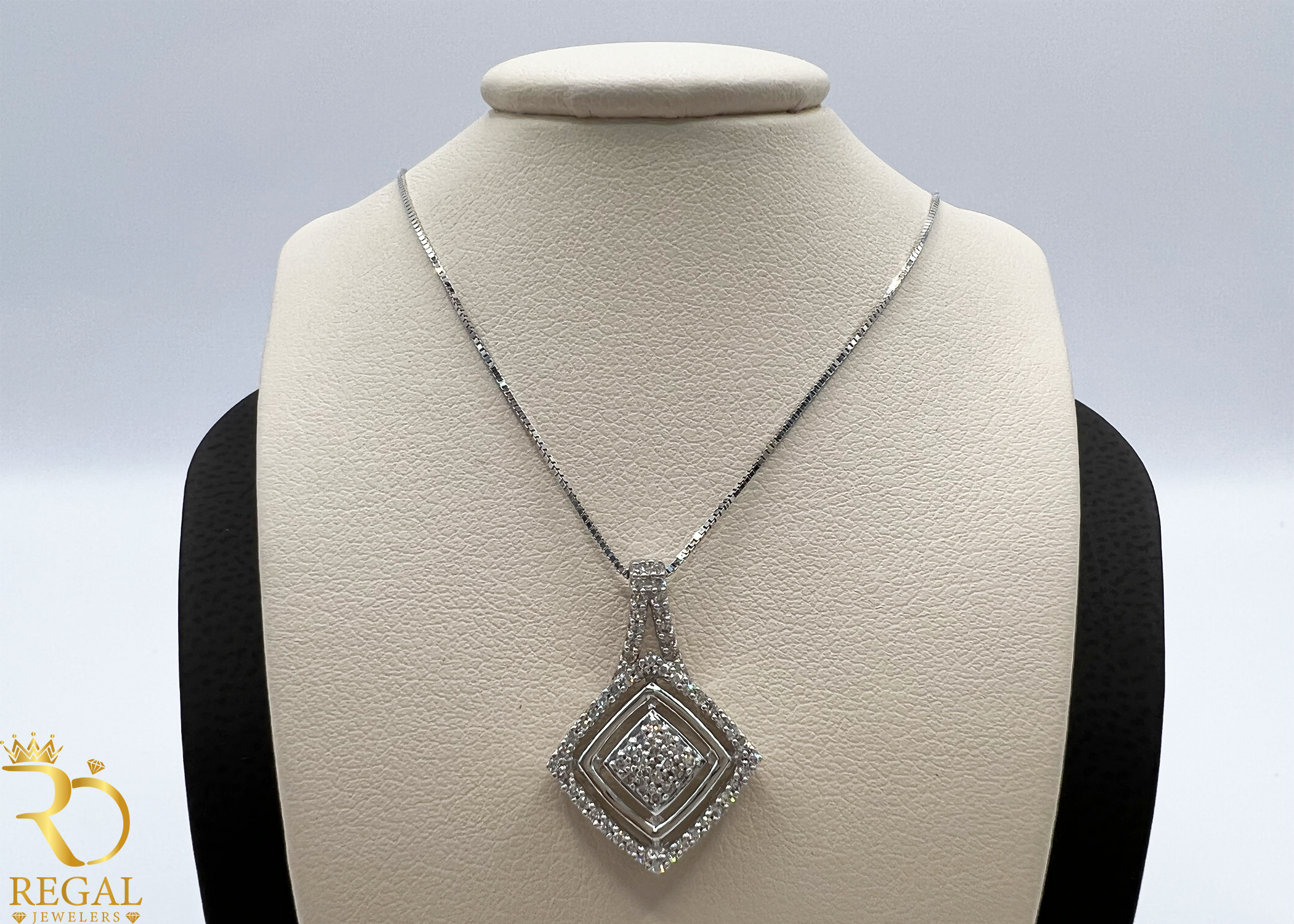 Female Pendant Necklace with Diamonds