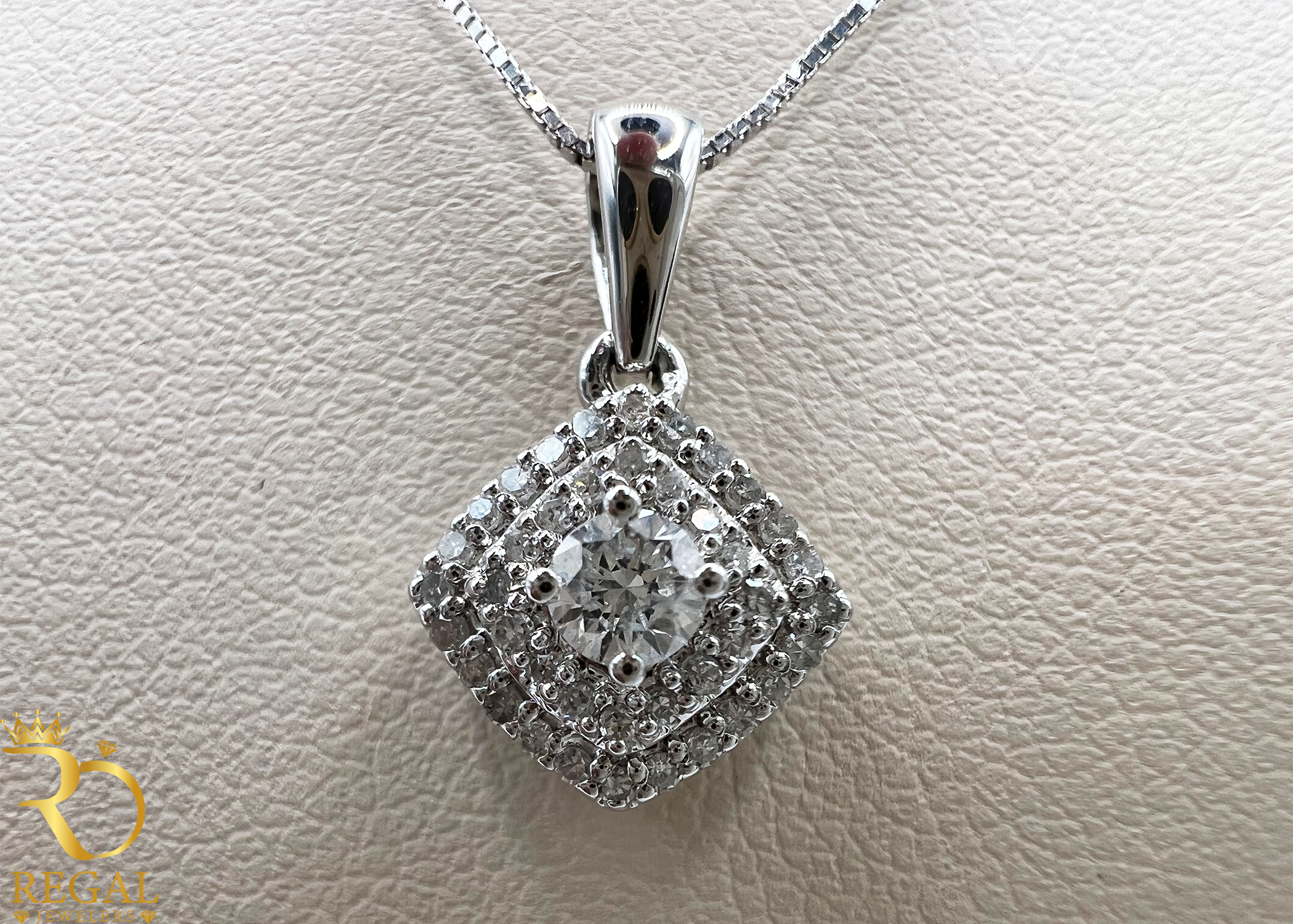 Female Pendant Necklace with Diamonds