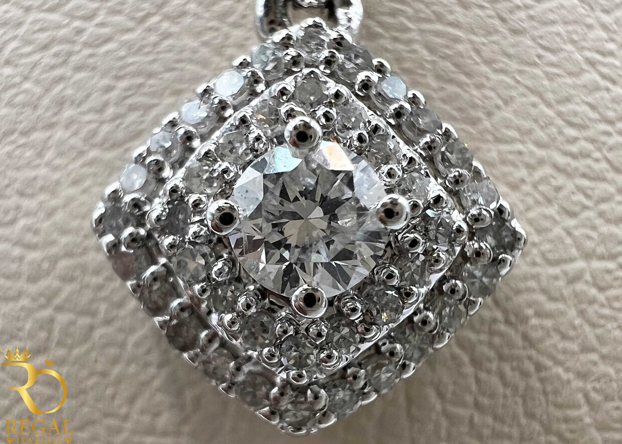 Female Pendant Necklace with Diamonds