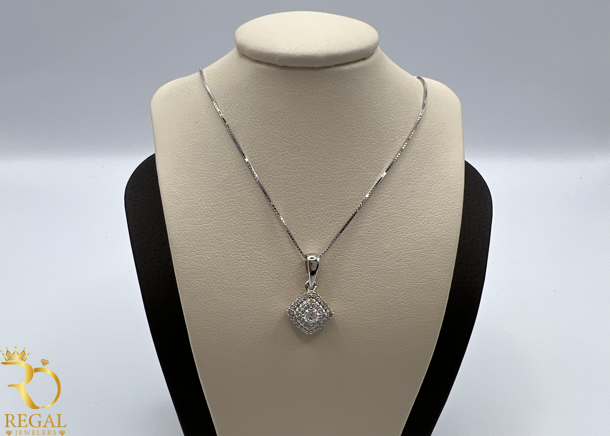 Female Pendant Necklace with Diamonds