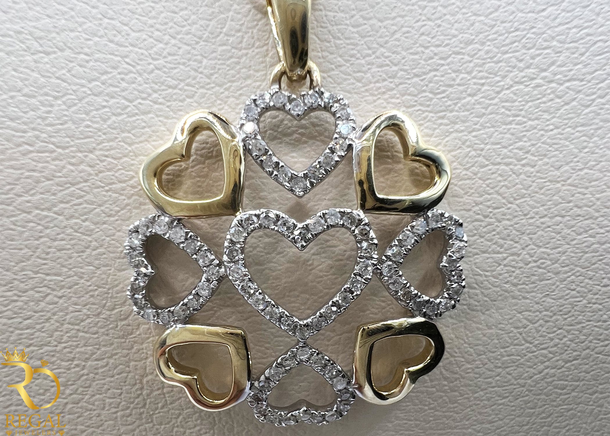 Female Pendant Necklace with Diamonds