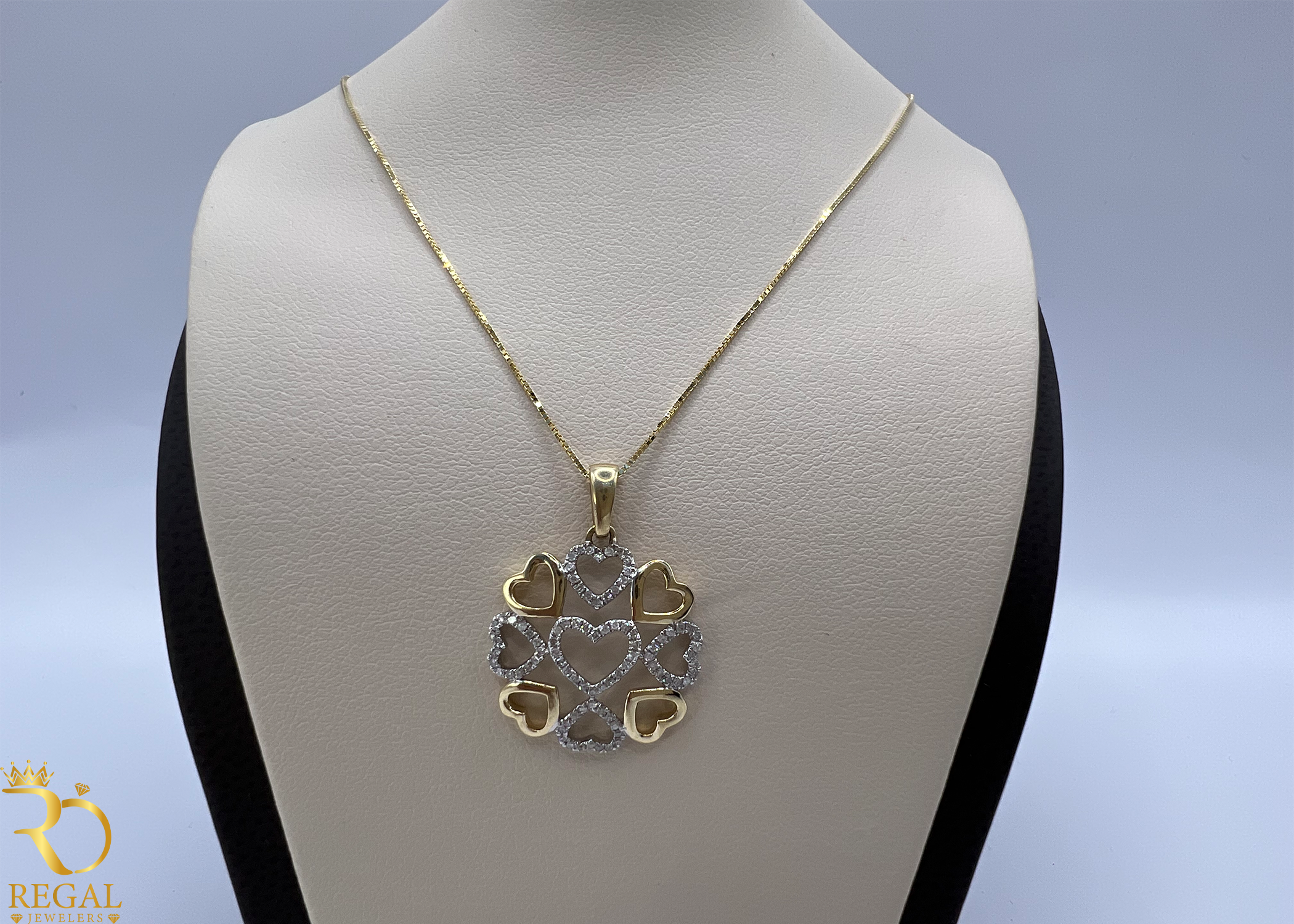 Female Pendant Necklace with Diamonds