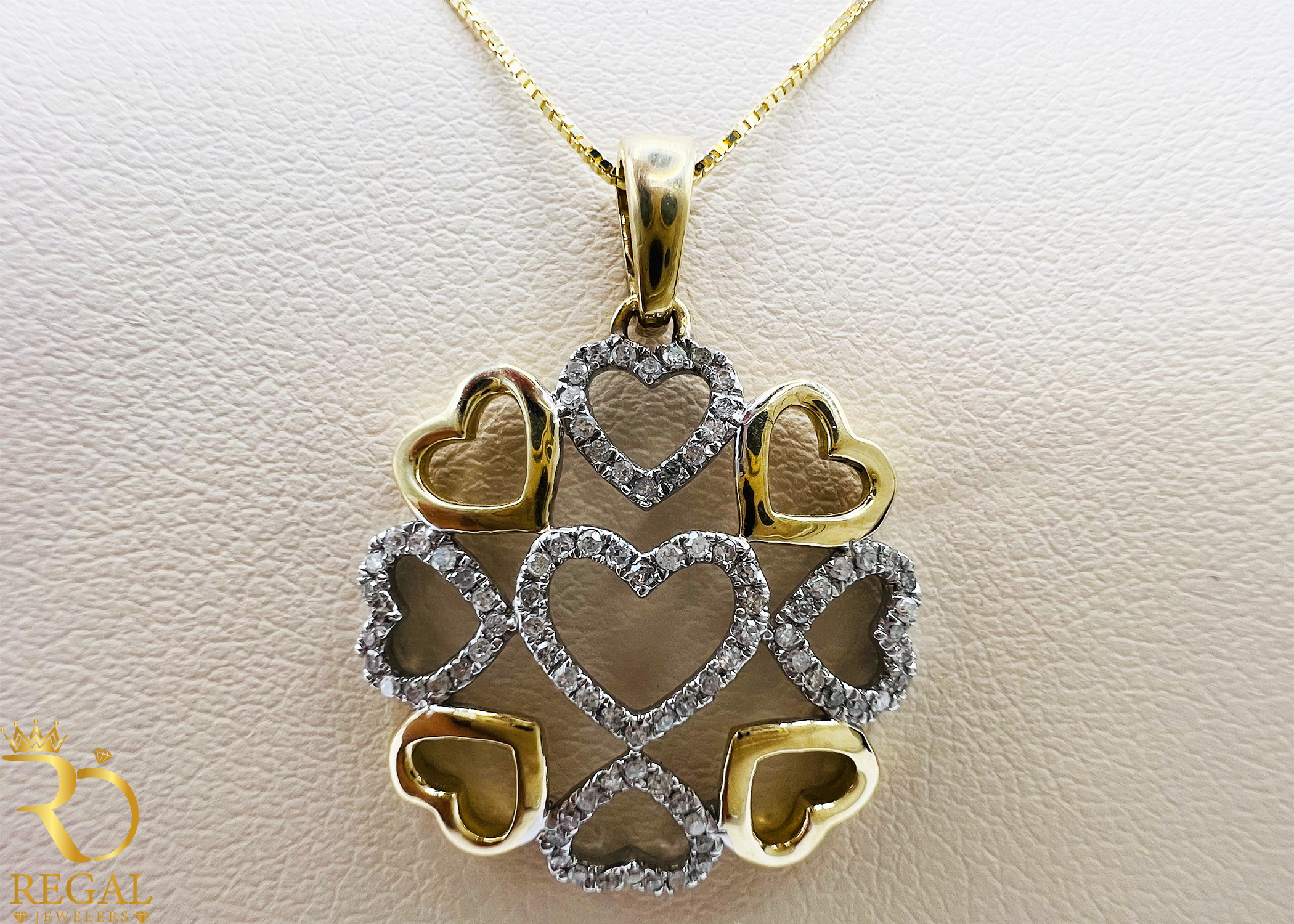 Female Pendant Necklace with Diamonds