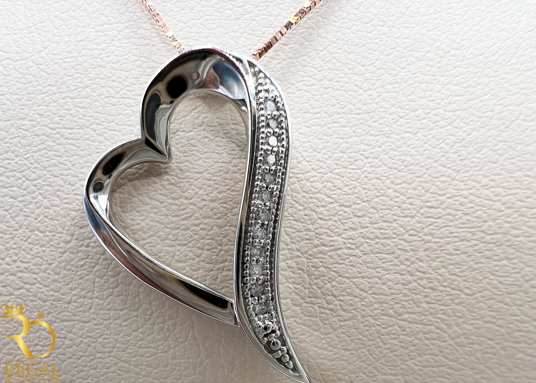 Female Pendant Necklace with Diamonds