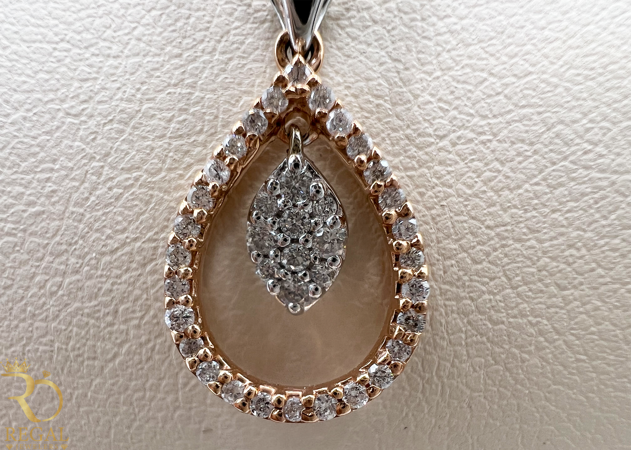 Female Pendant Necklace with Diamonds