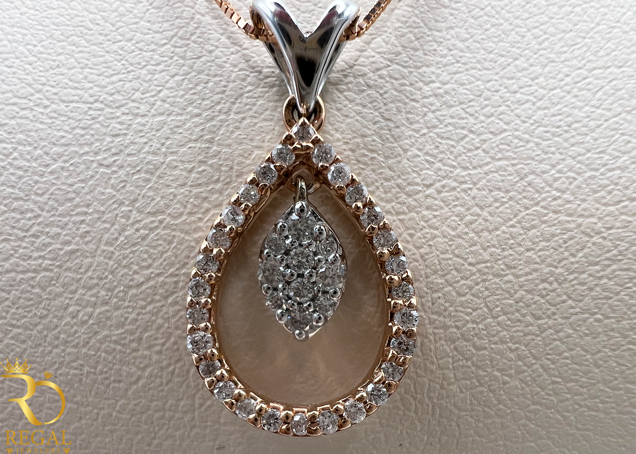 Female Pendant Necklace with Diamonds