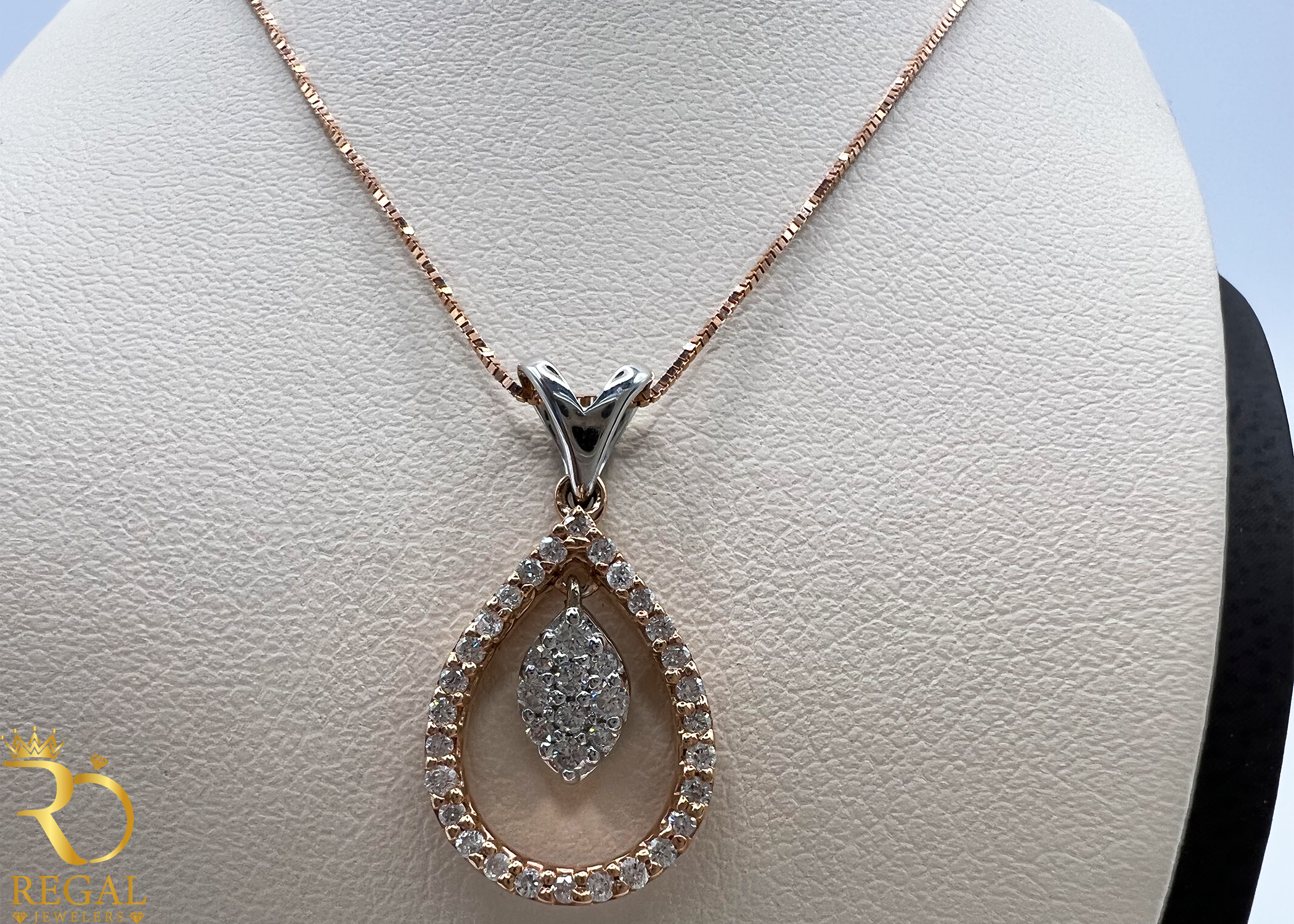 Female Pendant Necklace with Diamonds