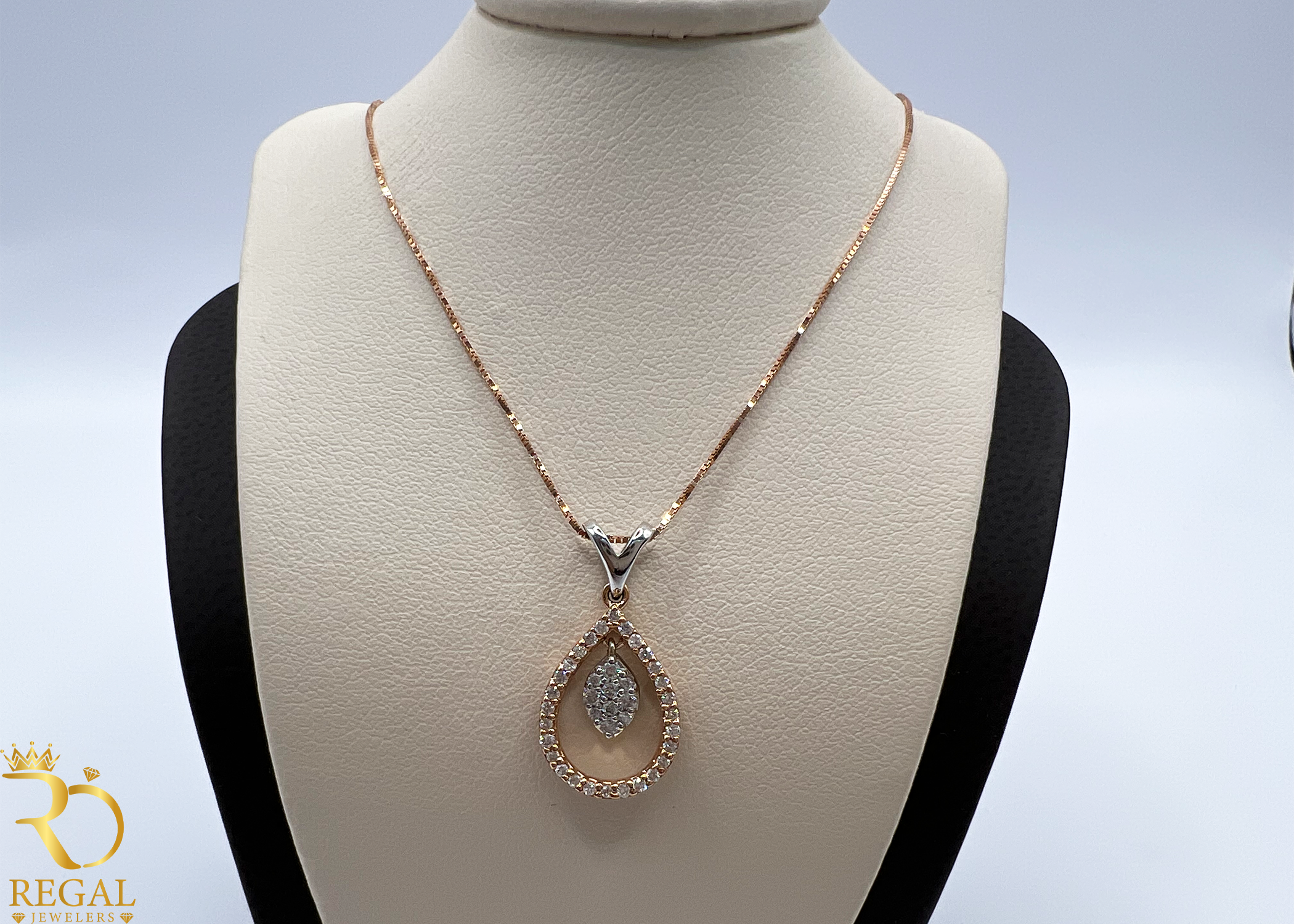 Female Pendant Necklace with Diamonds