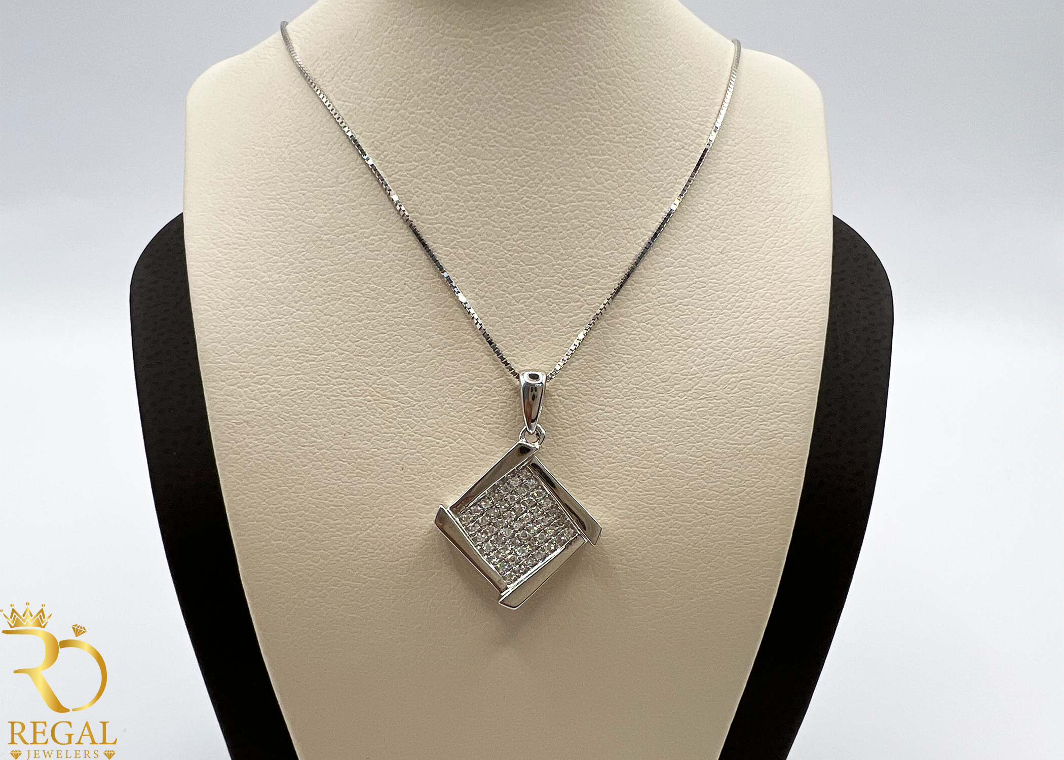 Female Pendant Necklace with Diamonds