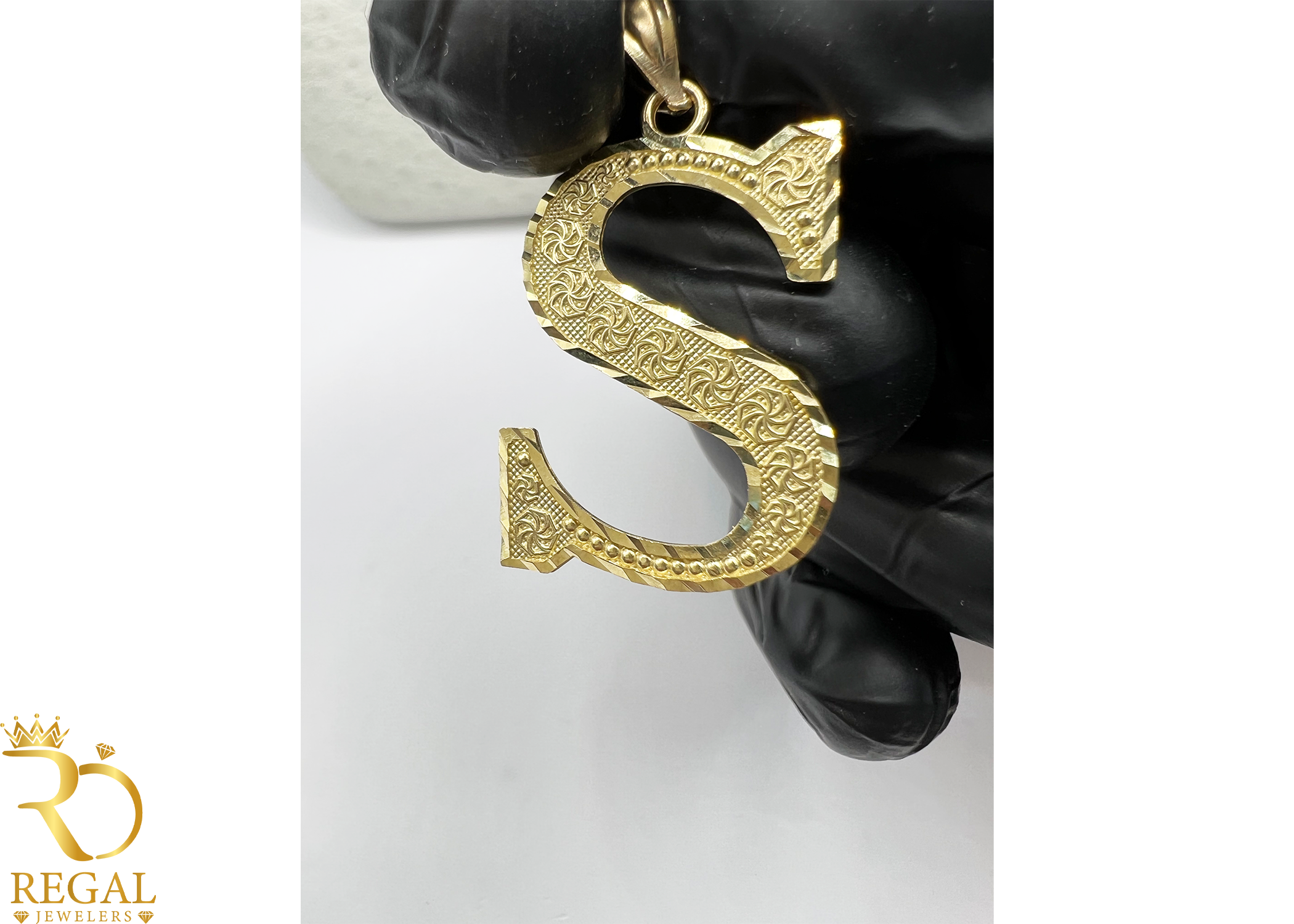 Gold Initials with Diamonds Cuts