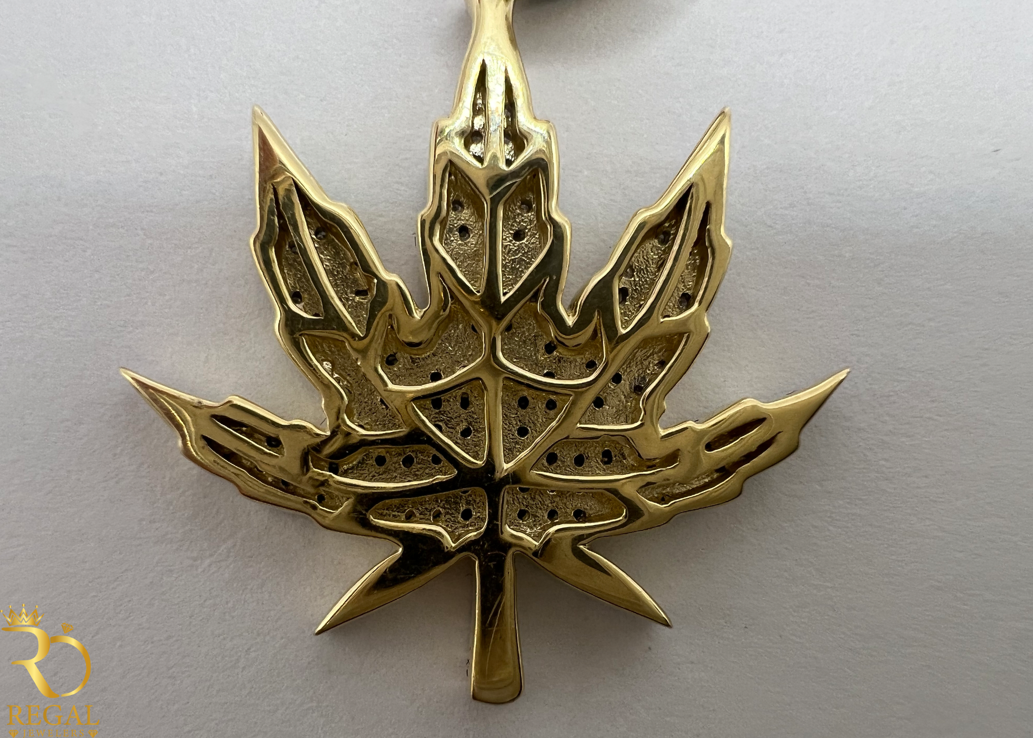 Weed Leave Pendant/Charm with Diamonds