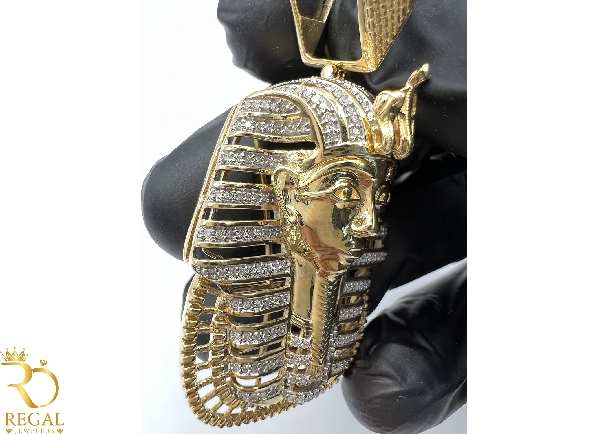 Egyptian King Pendant with Diamonds