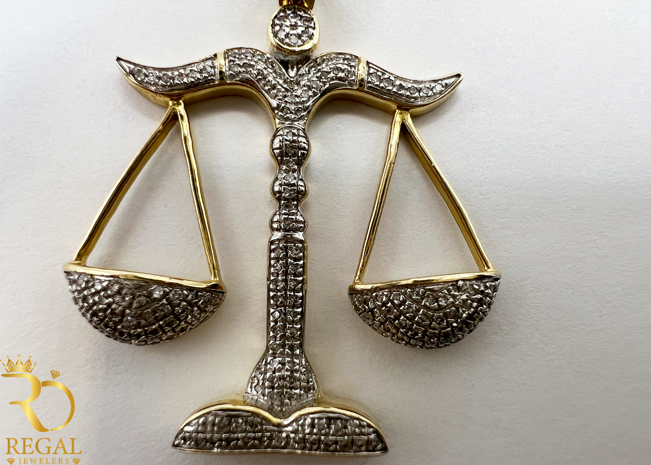 Scales of Justice Pendant with Diamonds