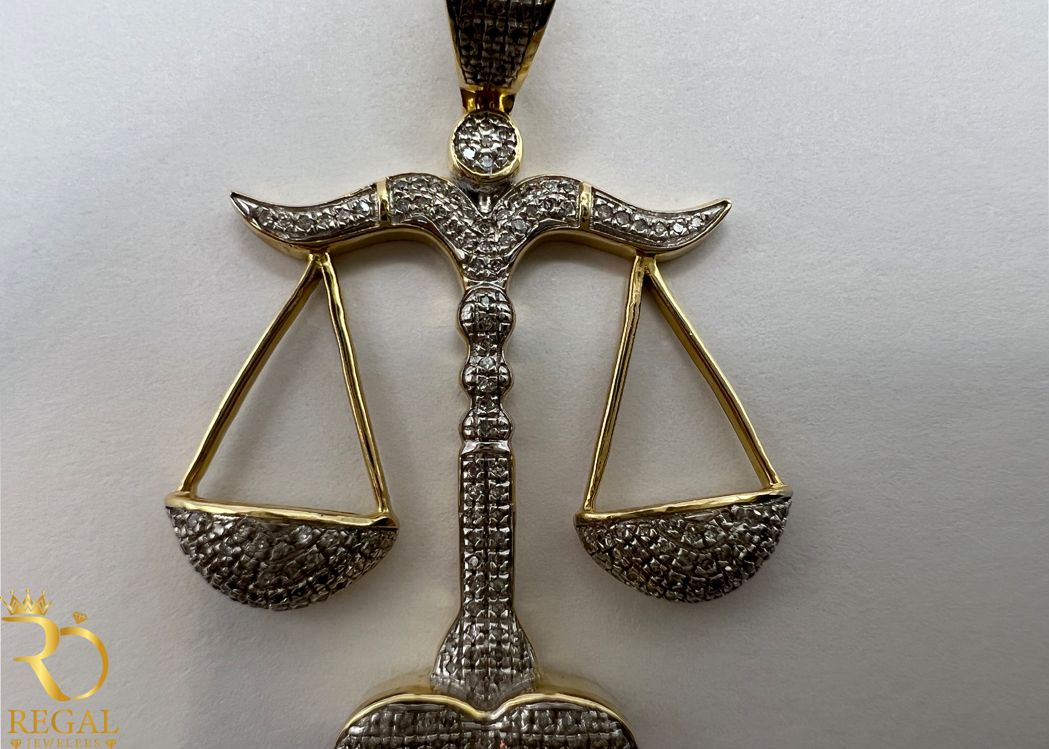 Scales of Justice Pendant with Diamonds