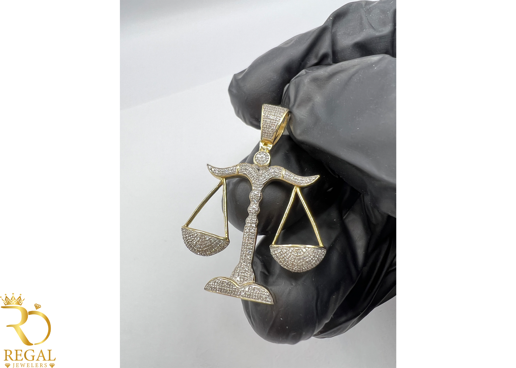 Scales of Justice Pendant with Diamonds