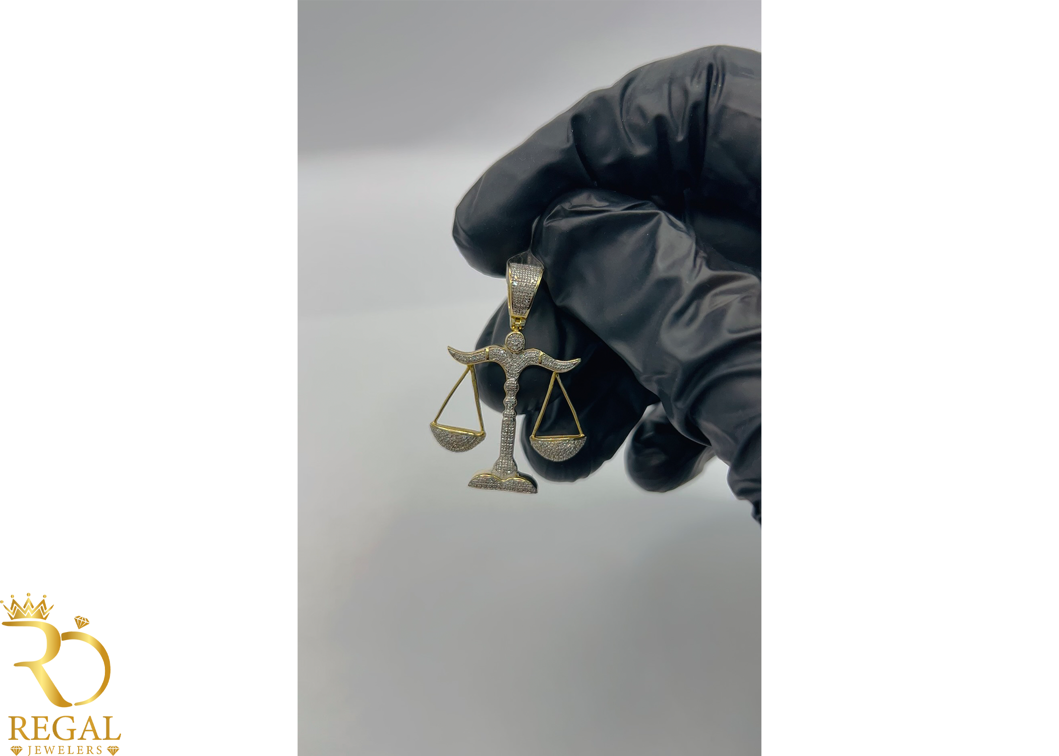 Scales of Justice Pendant with Diamonds