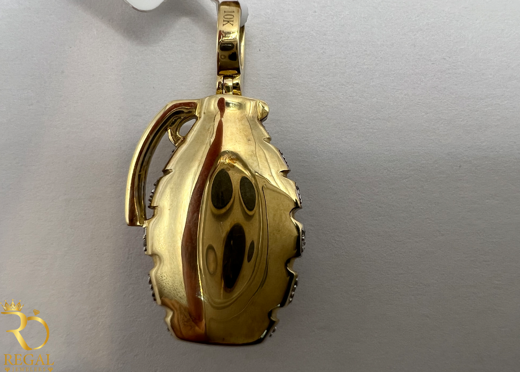 Hand Grenade Pendant with Diamonds