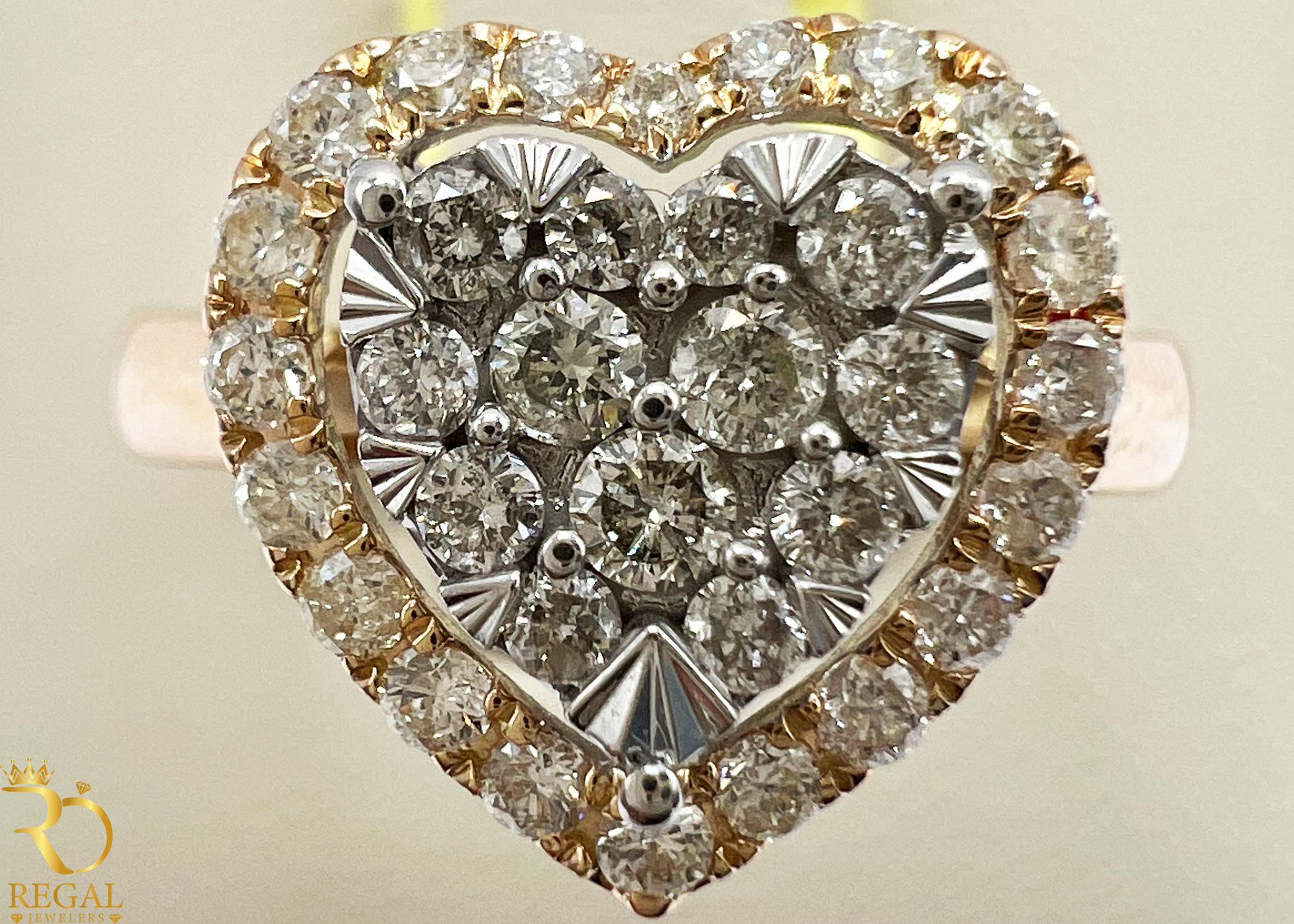 Heart Engagement Ring With Diamonds