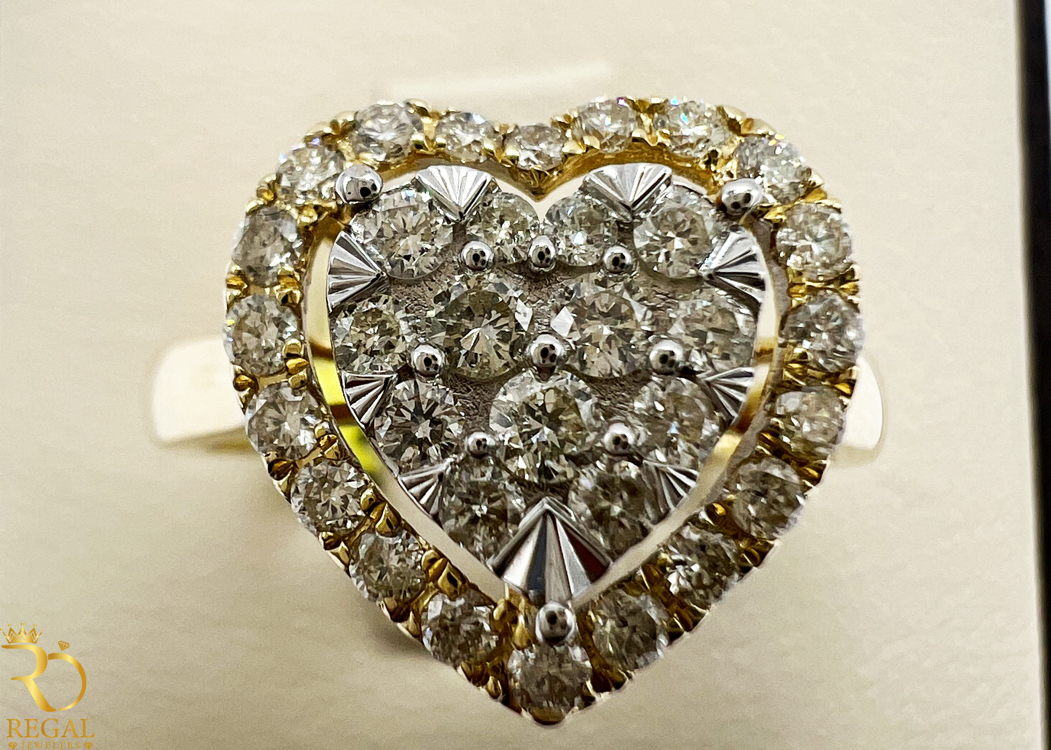 Heart Engagement Ring With Diamonds