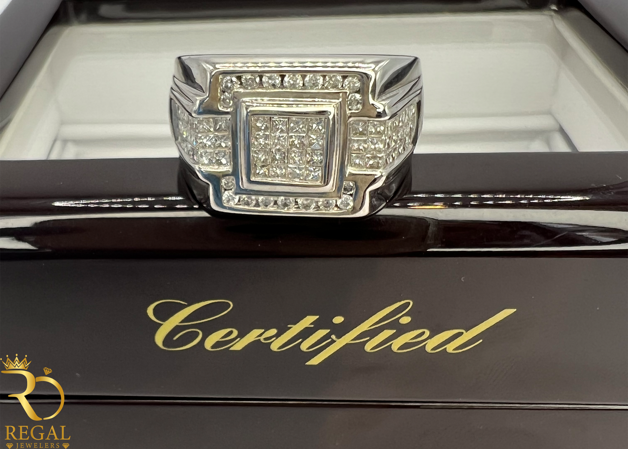 White Gold Pinky Ring with Diamonds