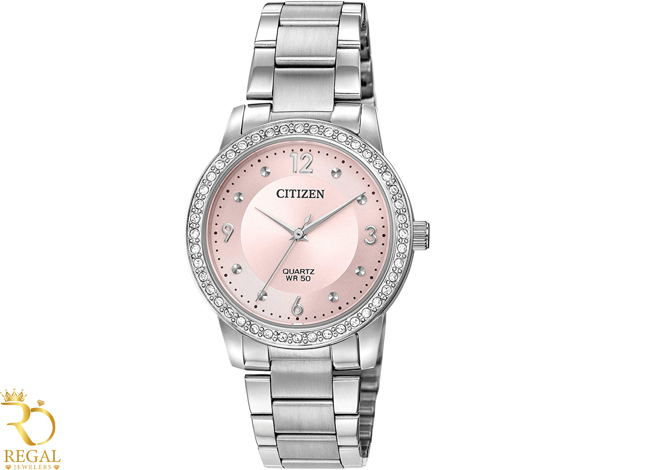 Citizen Quartz Womens Watch, Stainless Steel, Crystal, Silver-Tone (Model: EL3090-81X)