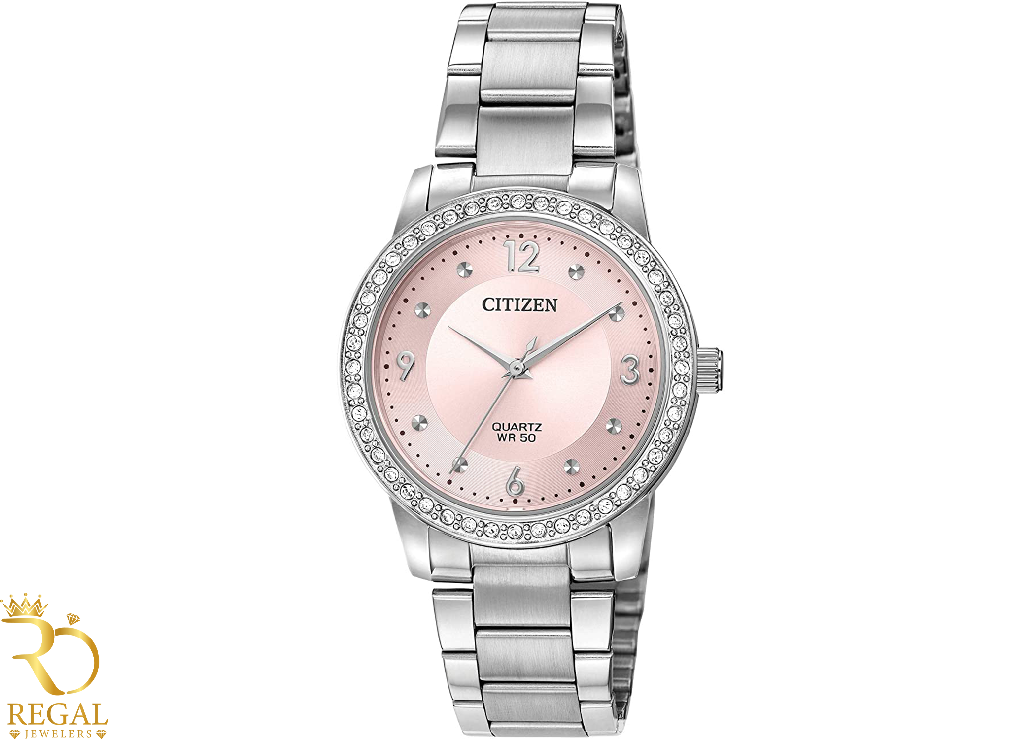 Citizen Quartz Womens Watch, Stainless Steel, Crystal, Silver-Tone (Model: EL3090-81X)