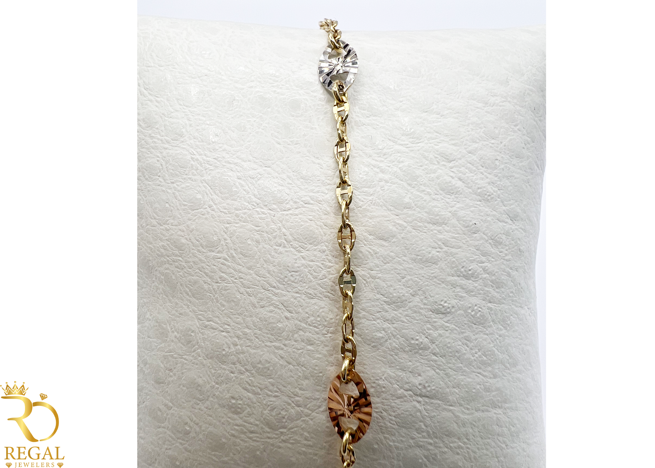 2 Tone Anklets Gold