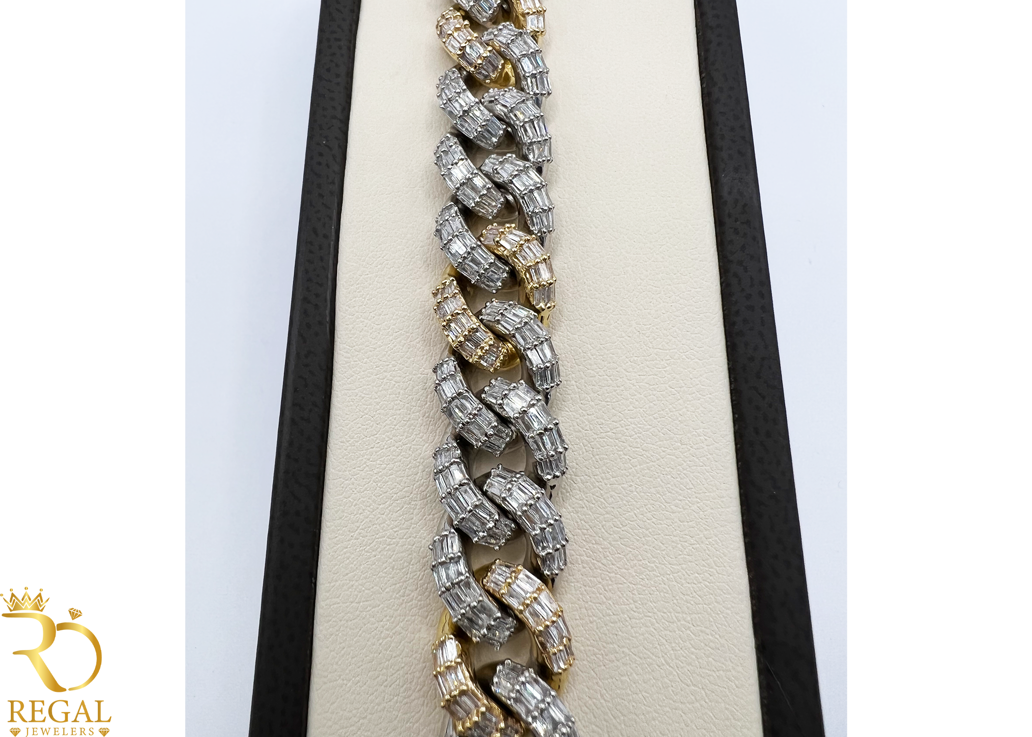 Miami Cuban Link Gold Bracelet With Diamonds