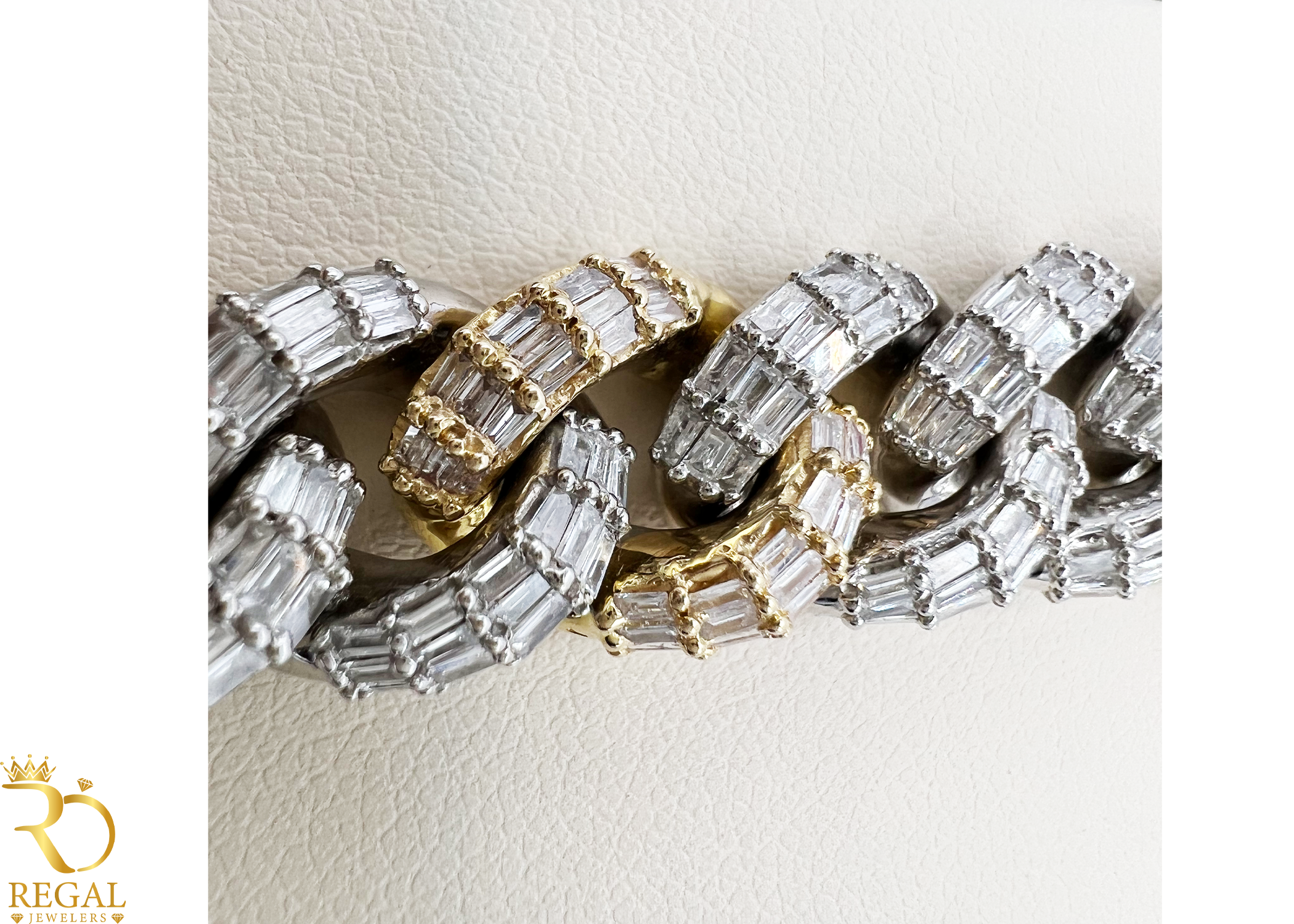 Miami Cuban Link Gold Bracelet With Diamonds