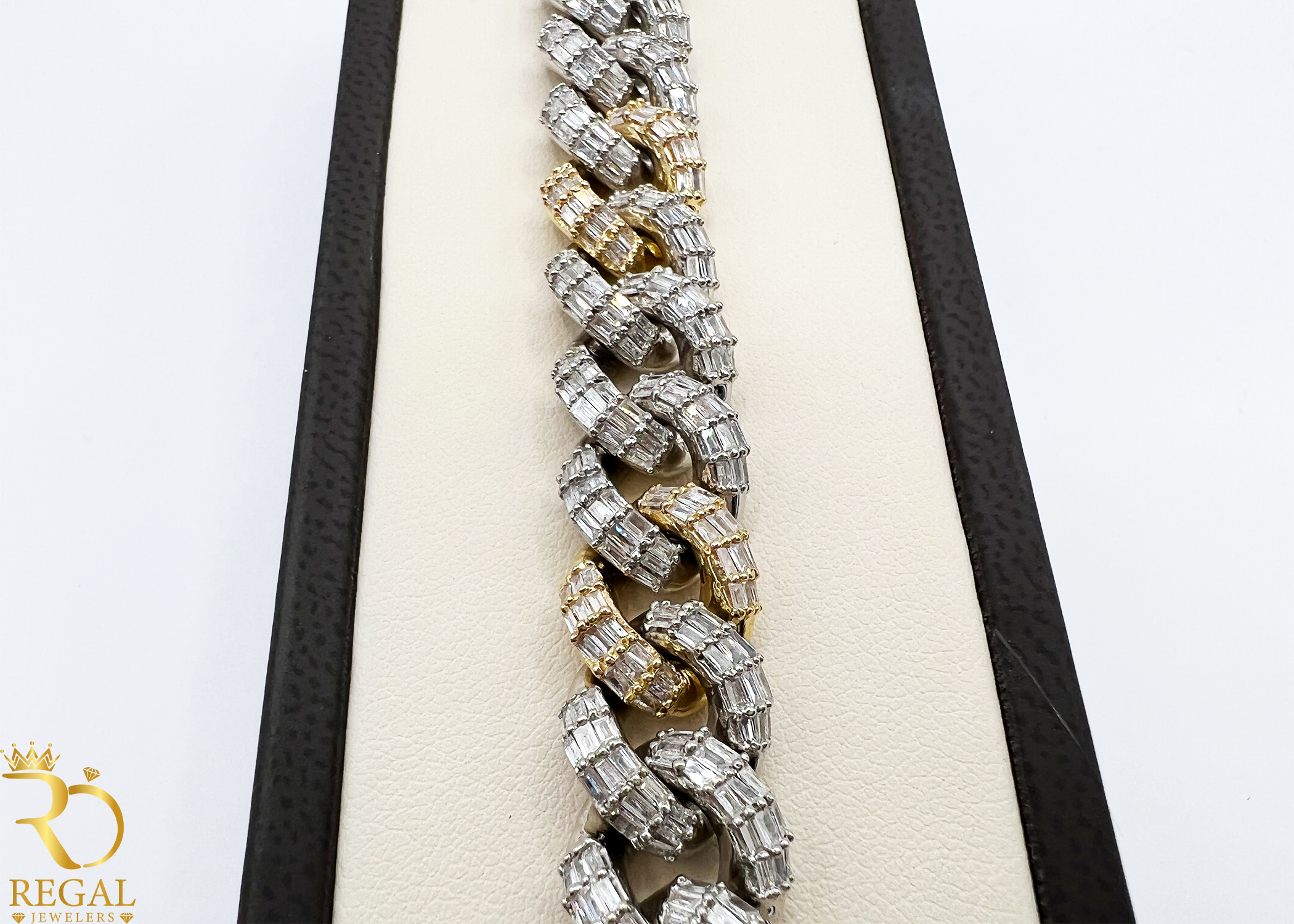 Miami Cuban Link Gold Bracelet With Diamonds