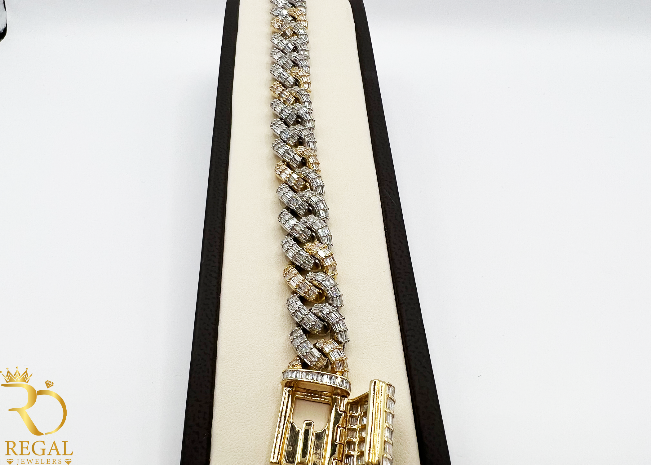 Miami Cuban Link Gold Bracelet With Diamonds