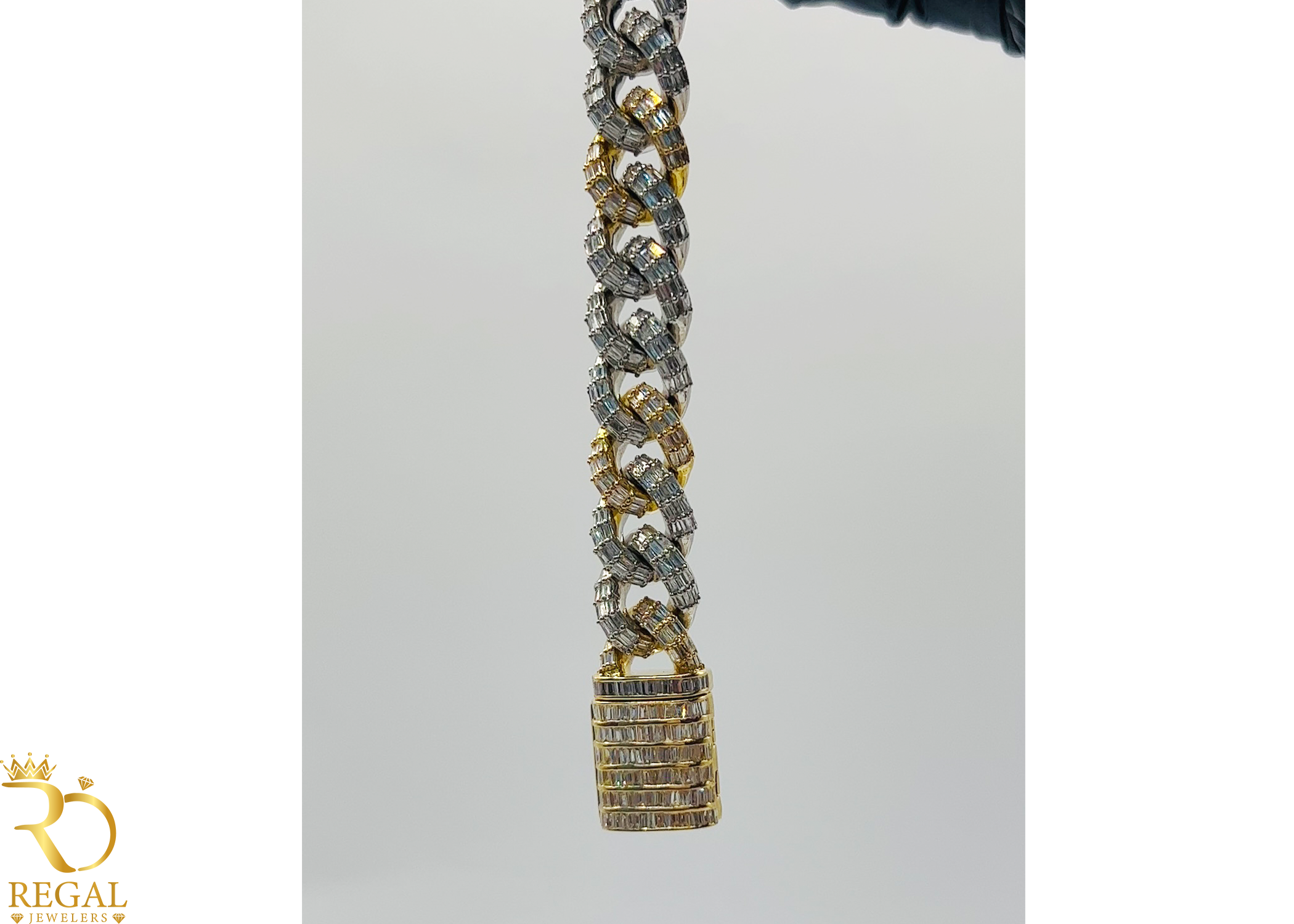 Miami Cuban Link Gold Bracelet With Diamonds