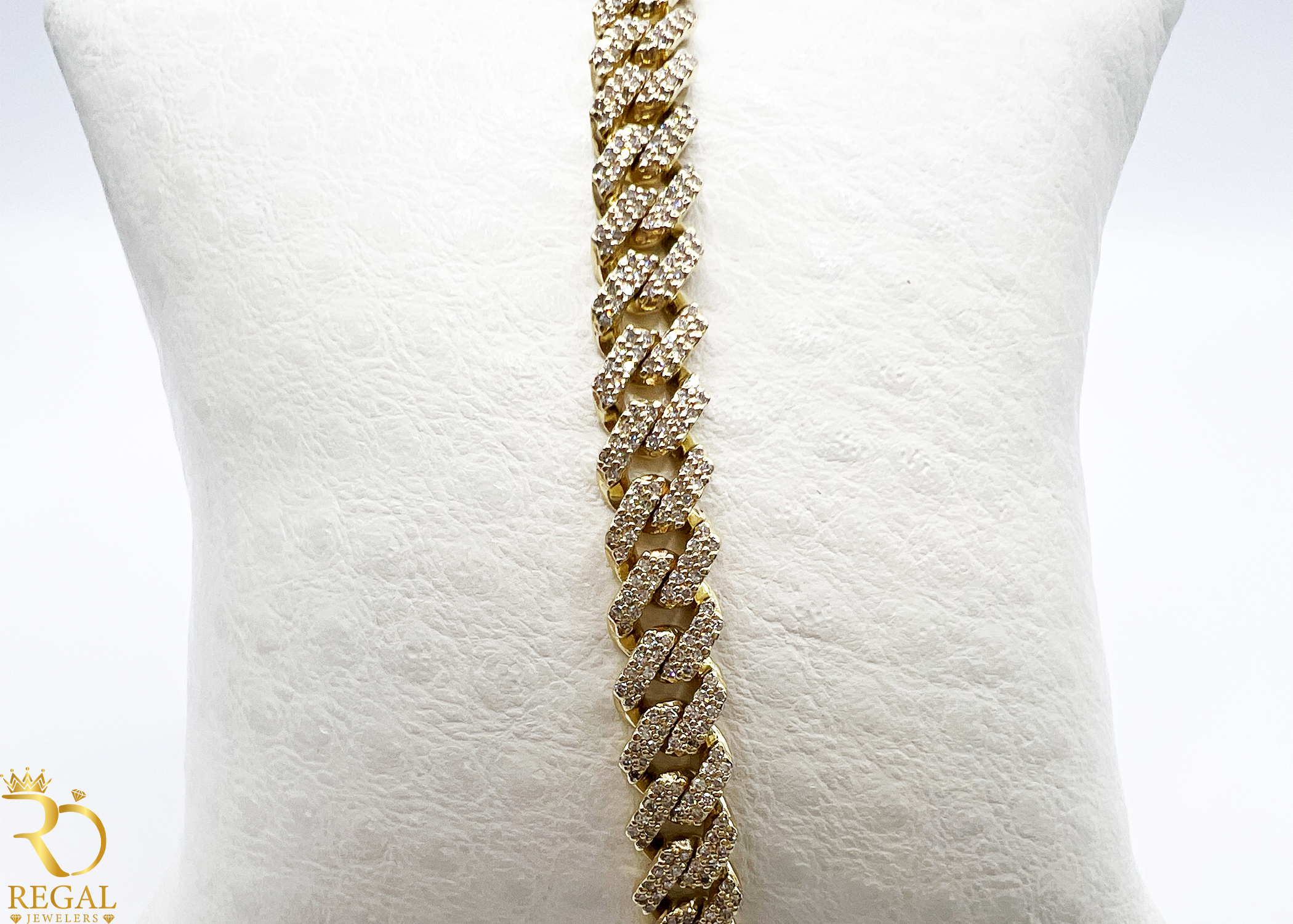 Miami Cuban Link Gold Bracelet with Diamonds