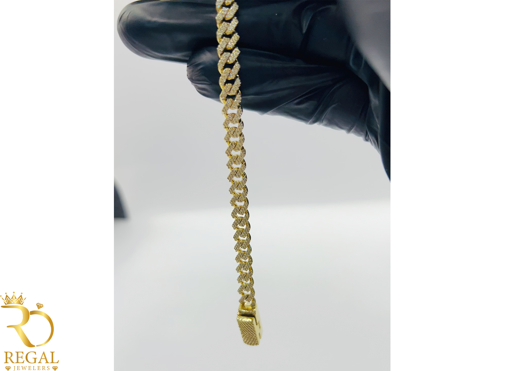 Miami Cuban Link Gold Bracelet with Diamonds