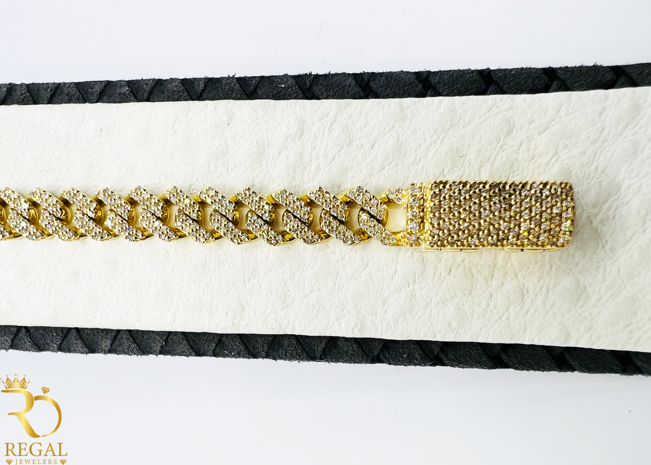 Miami Cuban Link Gold Bracelet with Diamonds