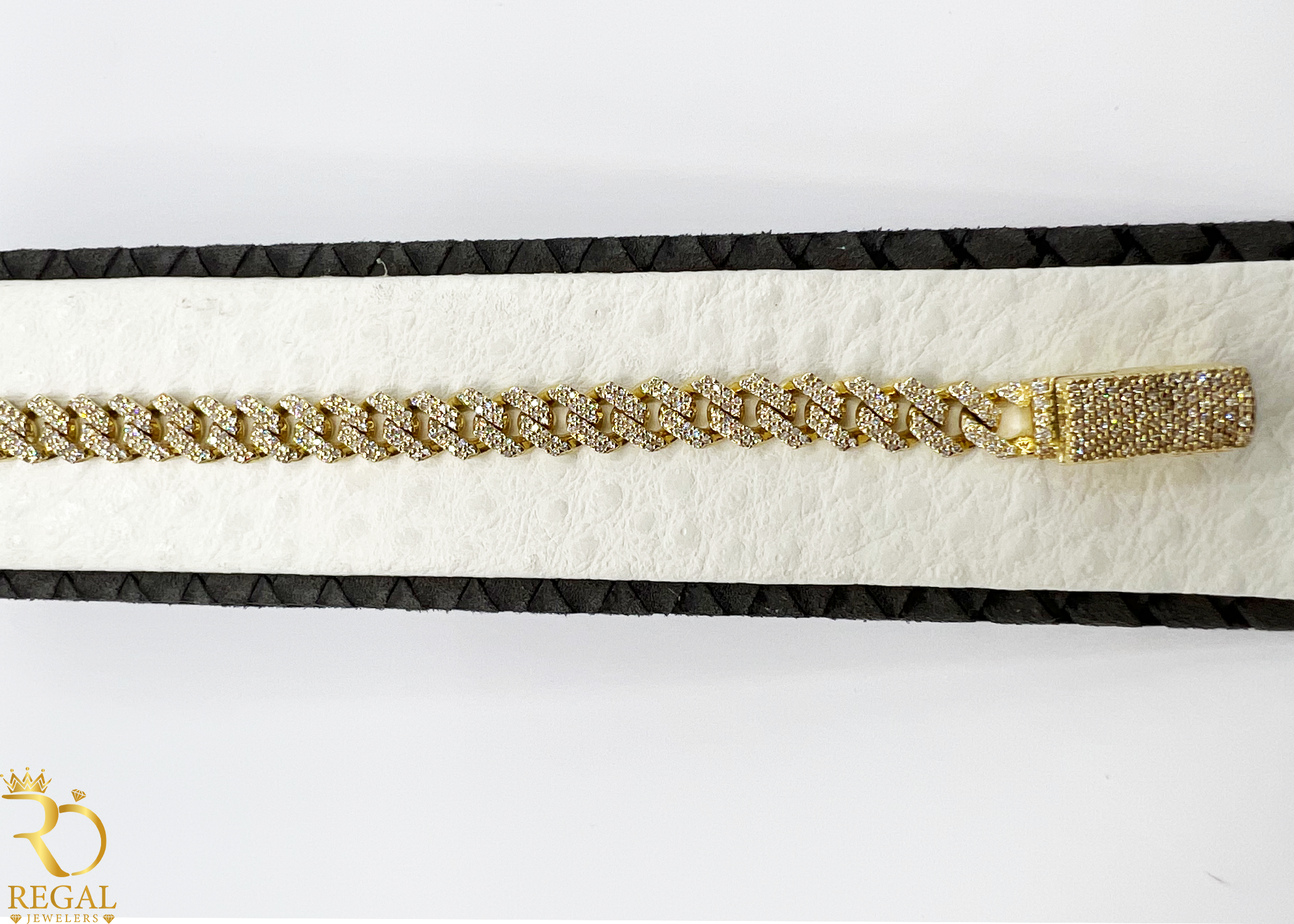 Miami Cuban Link Gold Bracelet with Diamonds