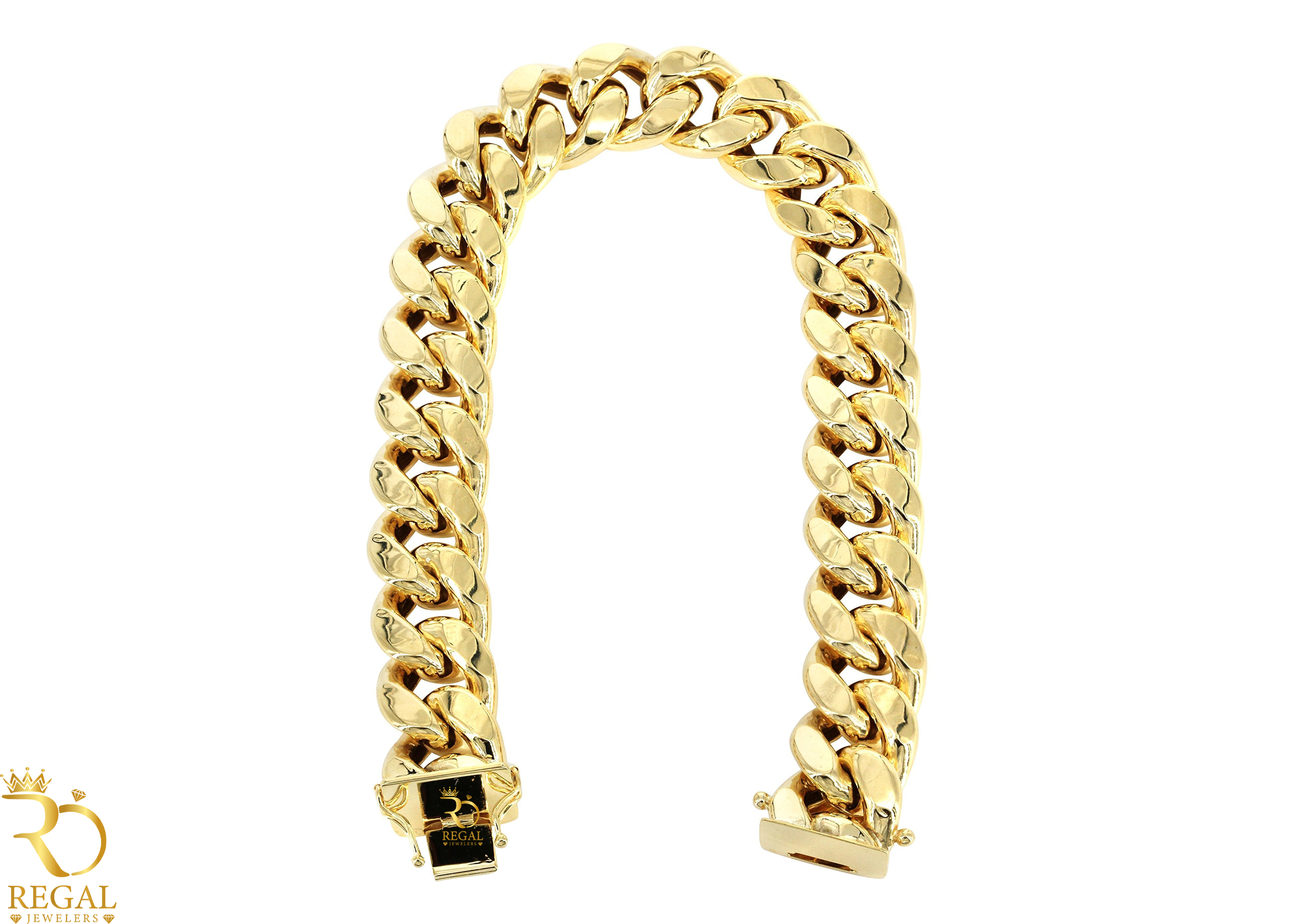 Miami Cuban Link Bracelet 14.5mm Gold