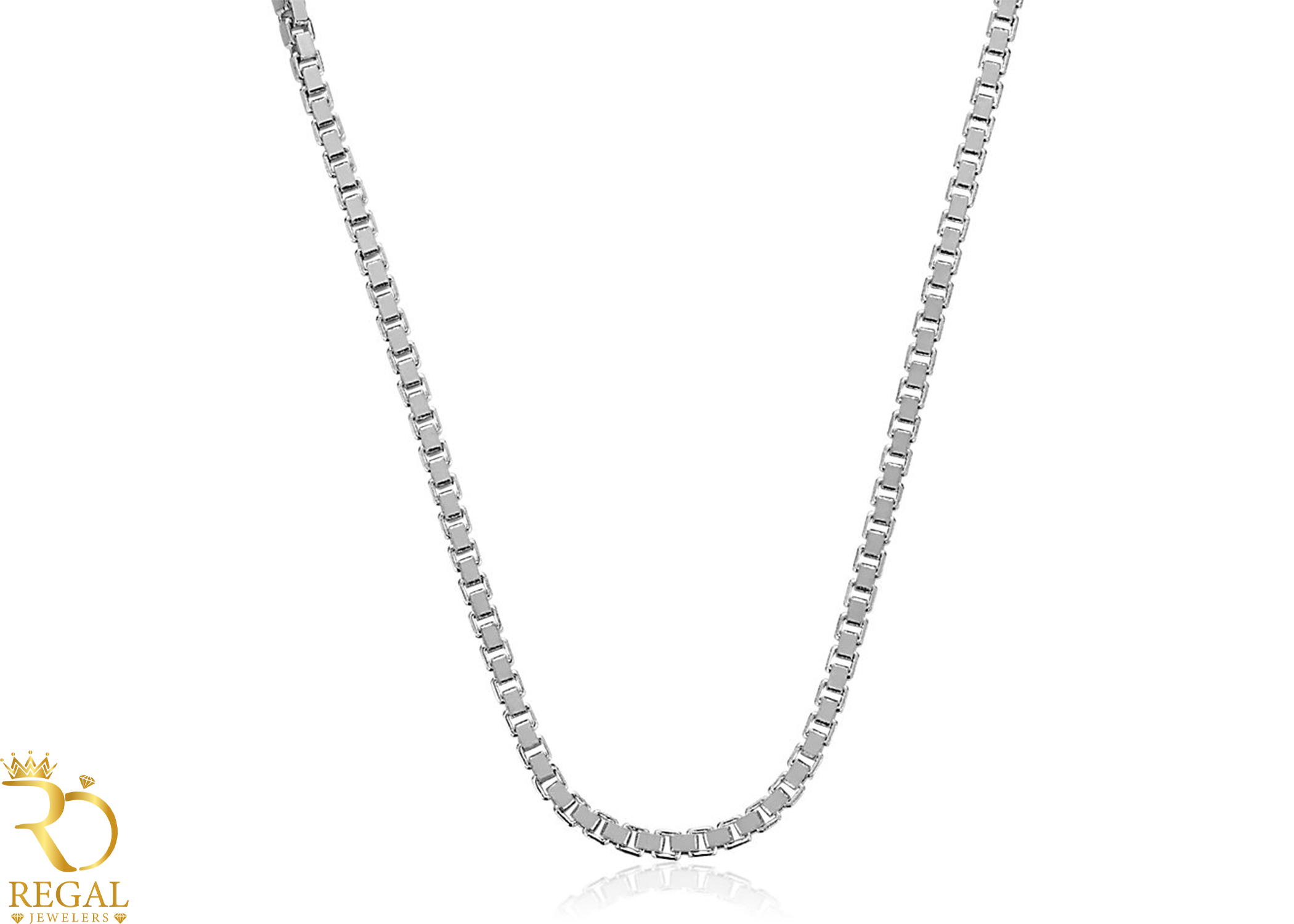 White Gold Box Link Chain