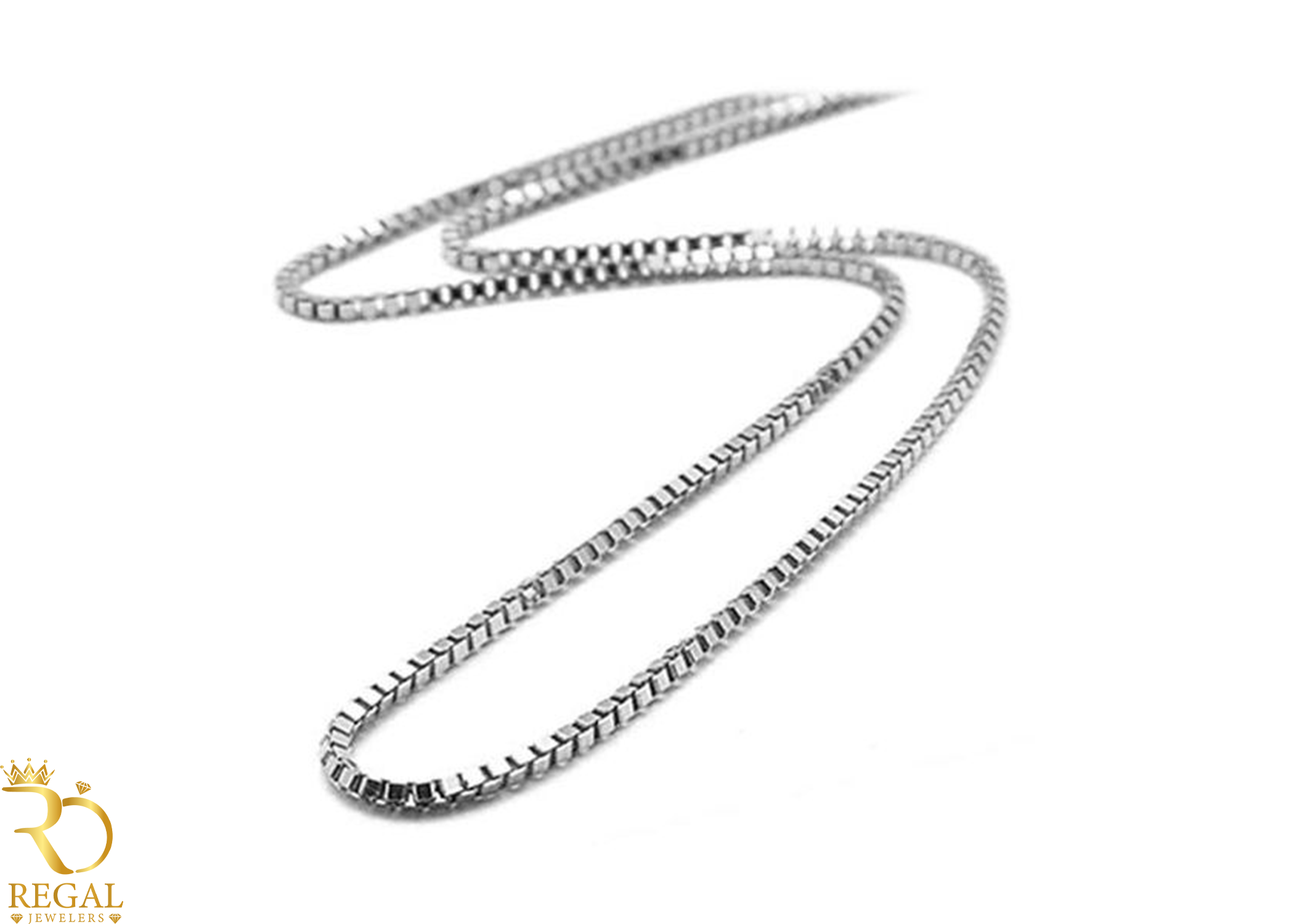 White Gold Box Link Chain