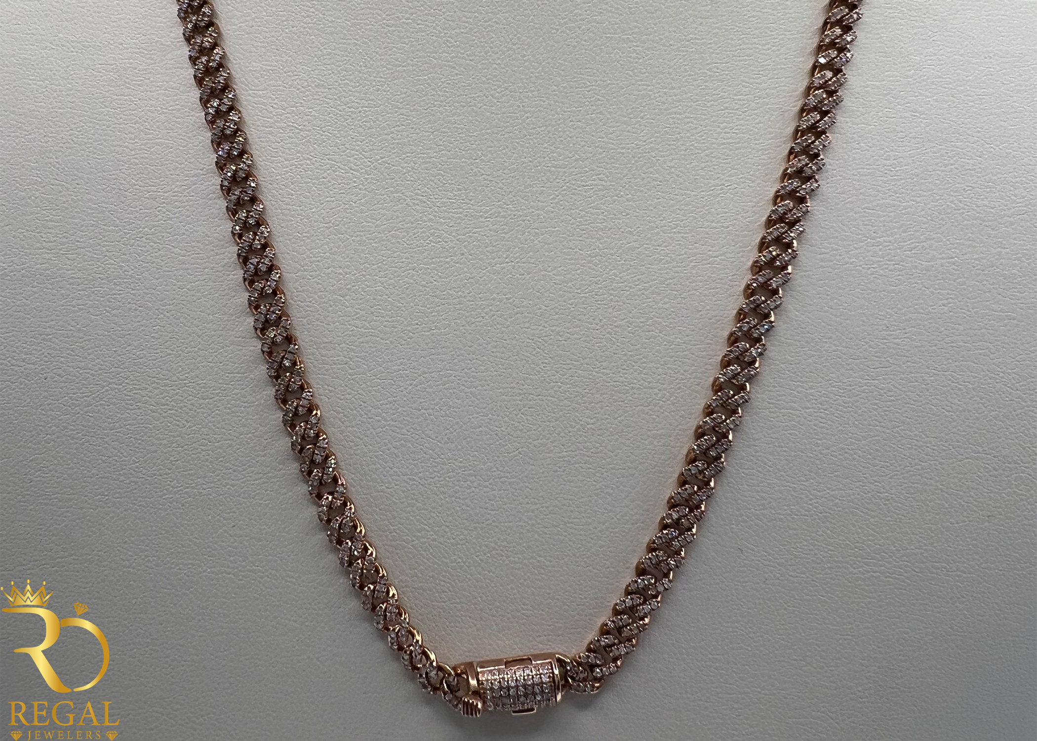 Miami Cuban Solid Chain with Diamonds