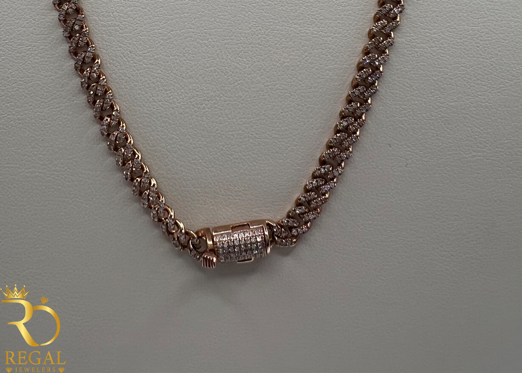 Miami Cuban Solid Chain with Diamonds