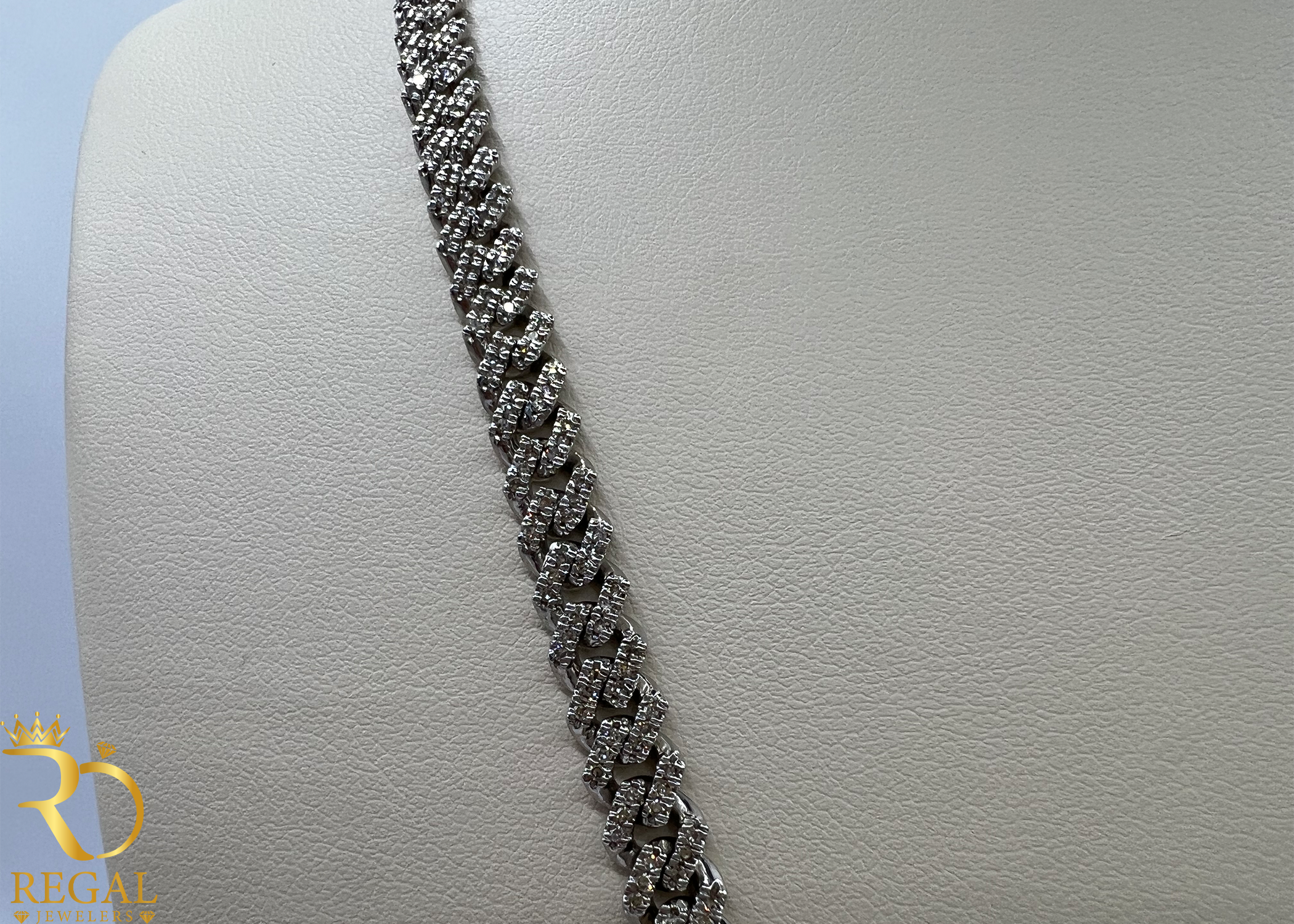 Miami Cuban Solid Chain with Diamonds