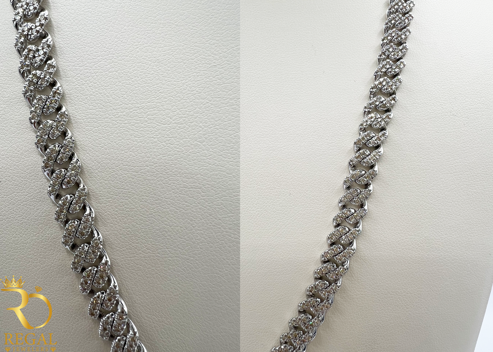 Miami Cuban Solid Chain with Diamonds